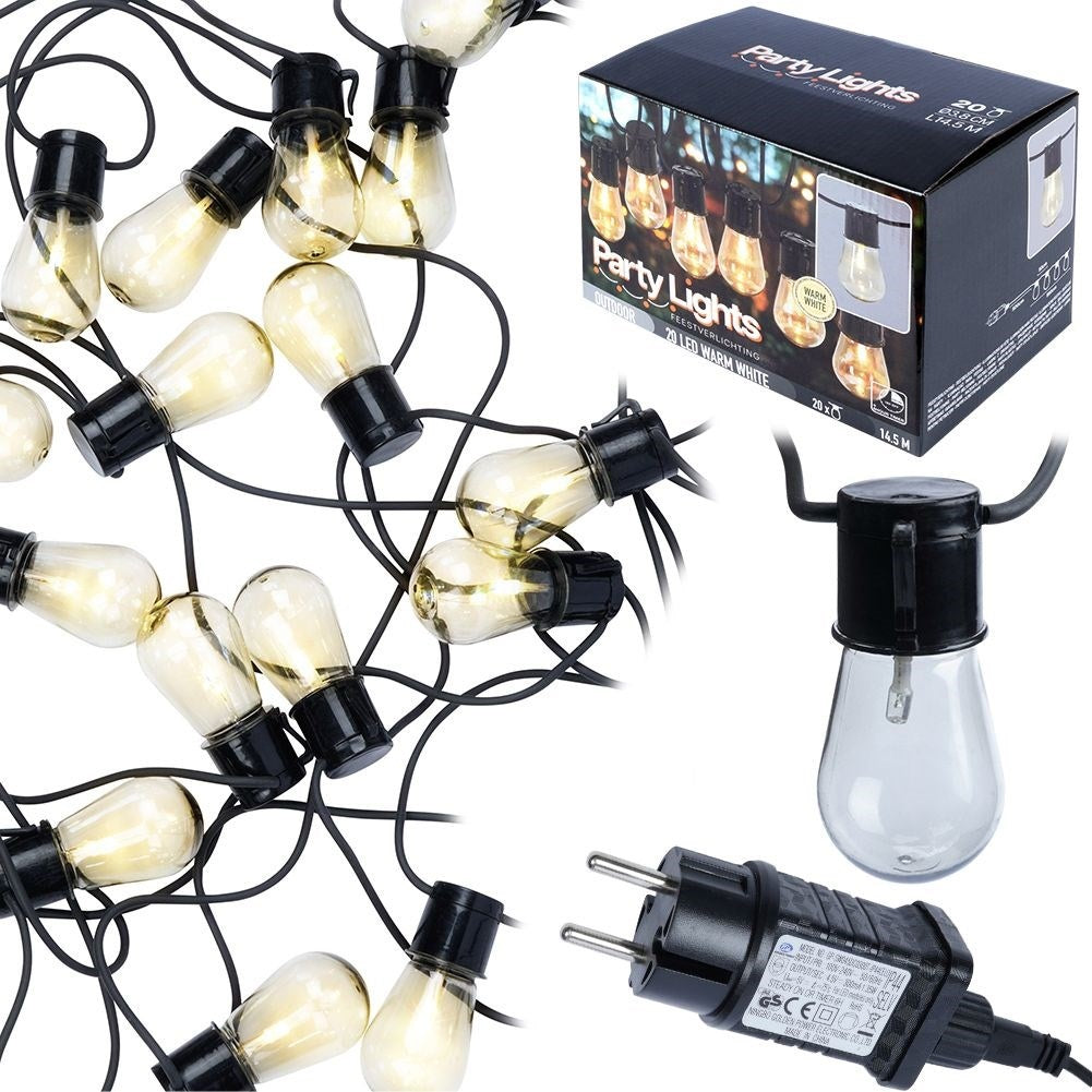 Garden loop with 10 warm white LED lights and timer function