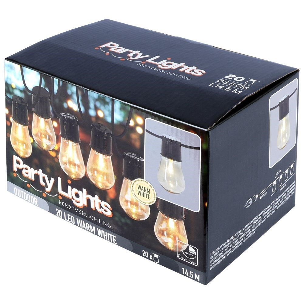 Garden loop with 10 warm white LED lights and timer function