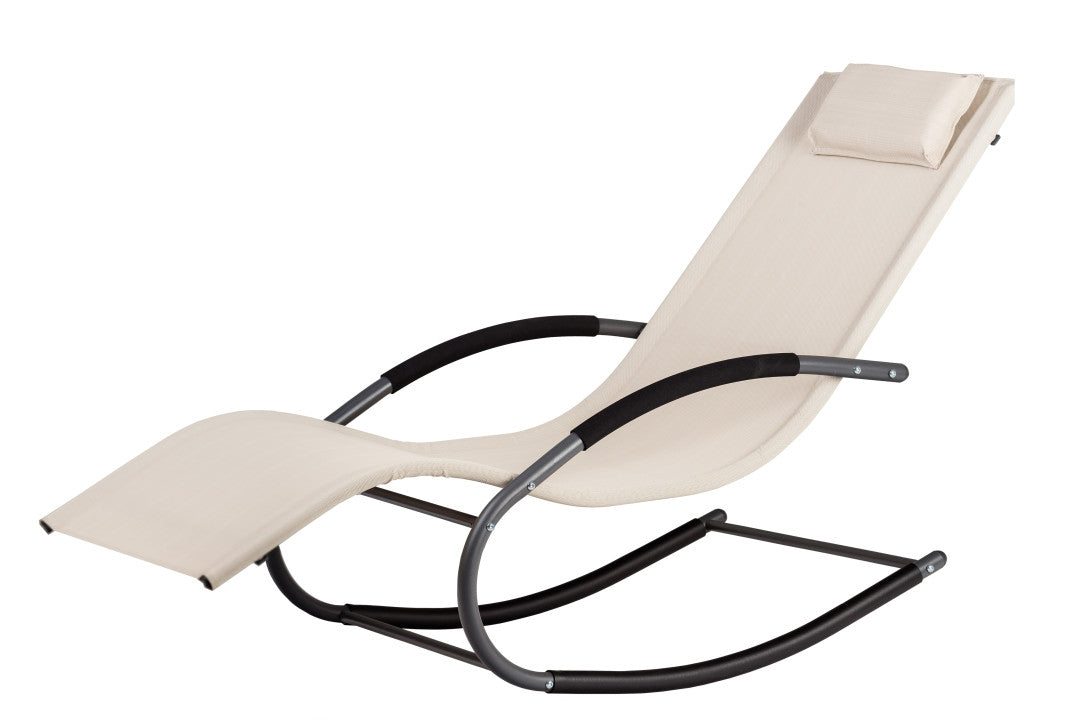 Garden lounger, lounger, rocking chair, beige