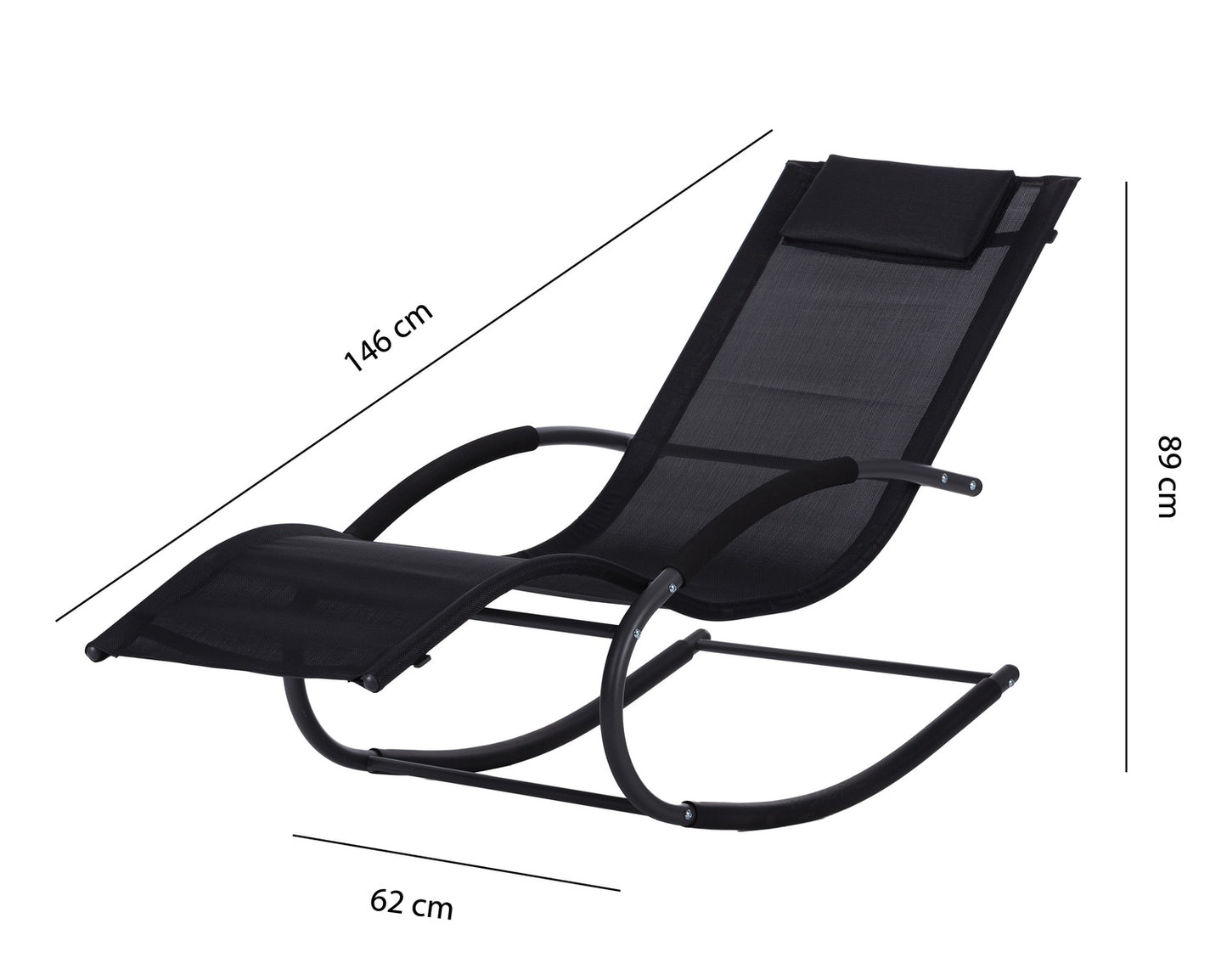Garden lounger, rocking chair, black, MultiGarden