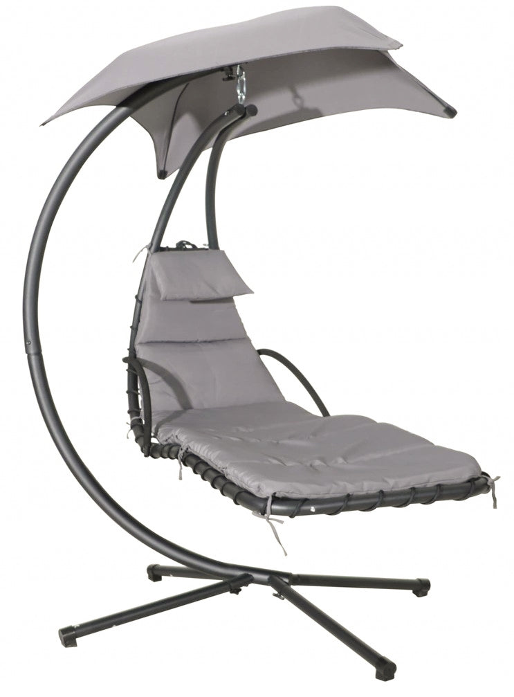 Garden lounger swing, hammock, hanging chair, basket, gray, MultiGarden