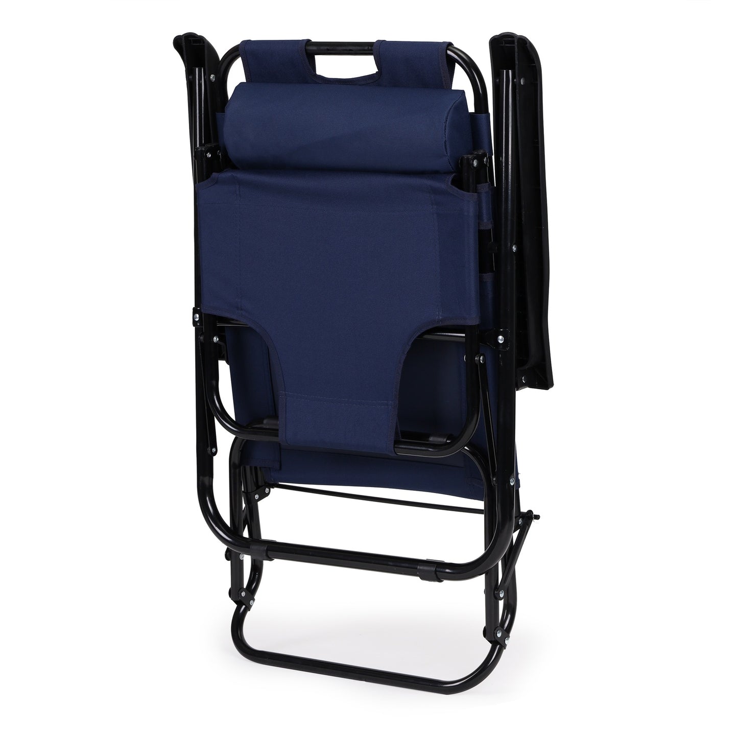 Garden lounger with headrest, foldable construction, blue, MultiGarden