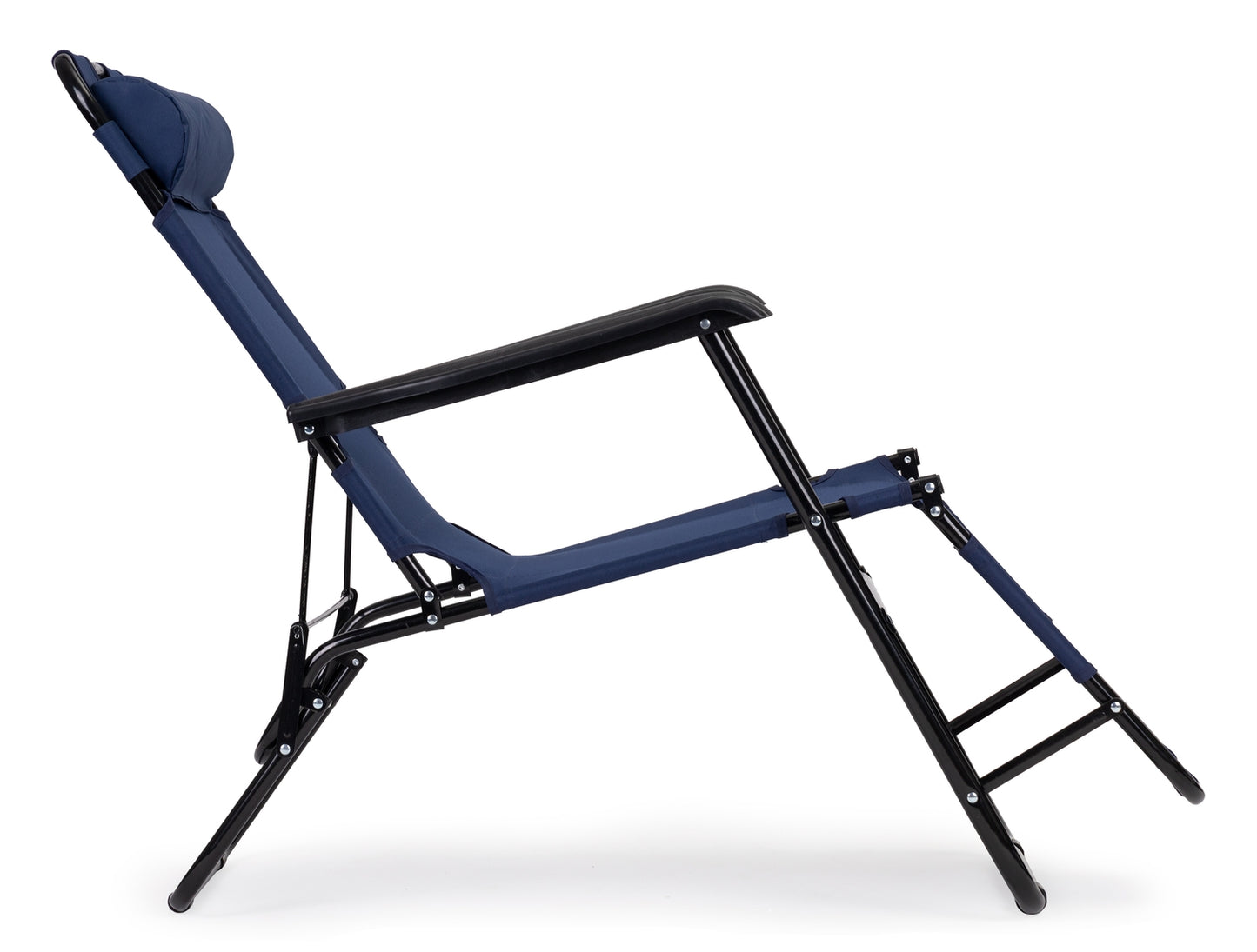 Garden lounger with headrest, foldable construction, blue, MultiGarden