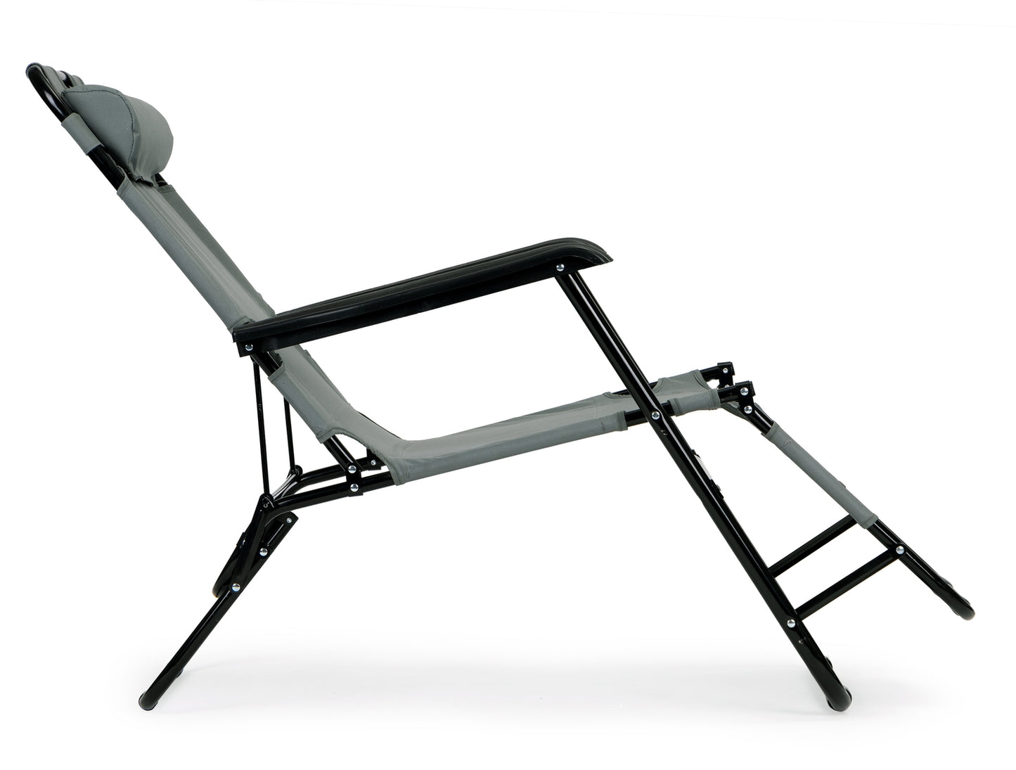 Garden lounger with headrest, foldable construction, gray, MultiGarden
