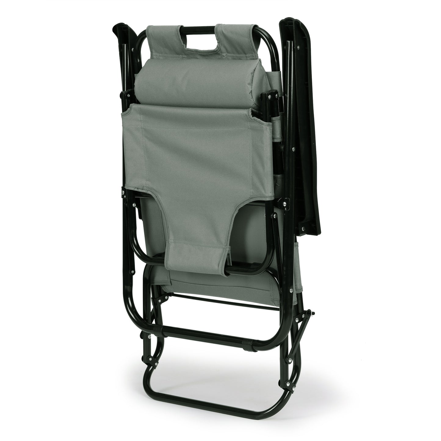 Garden lounger with headrest, foldable construction, gray, MultiGarden