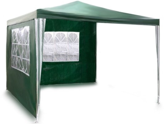 Garden pavilion + 2 walls 3 x 3m green Plonos
