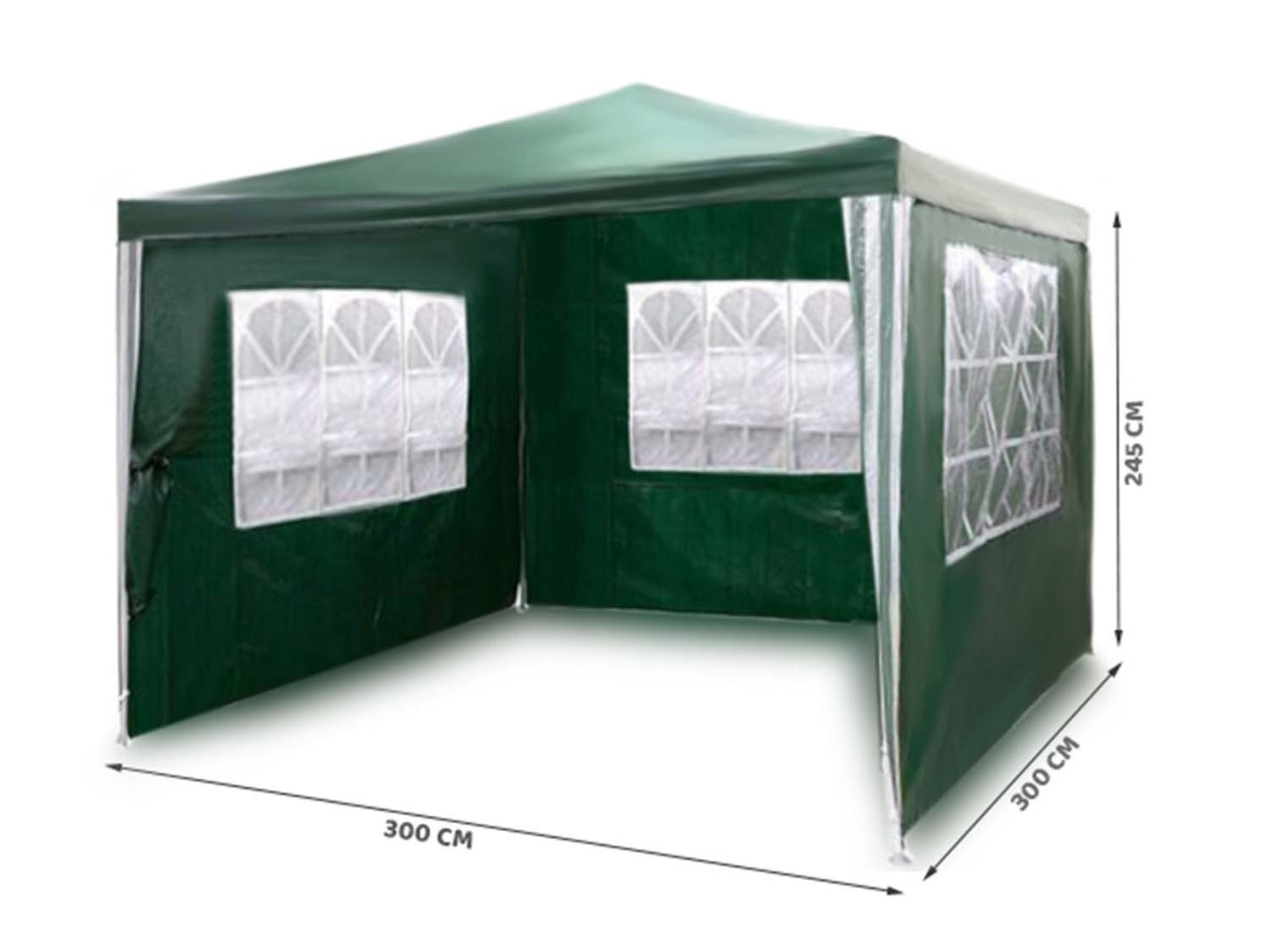 Garden pavilion 3 walls 3 x 3m green Plonos