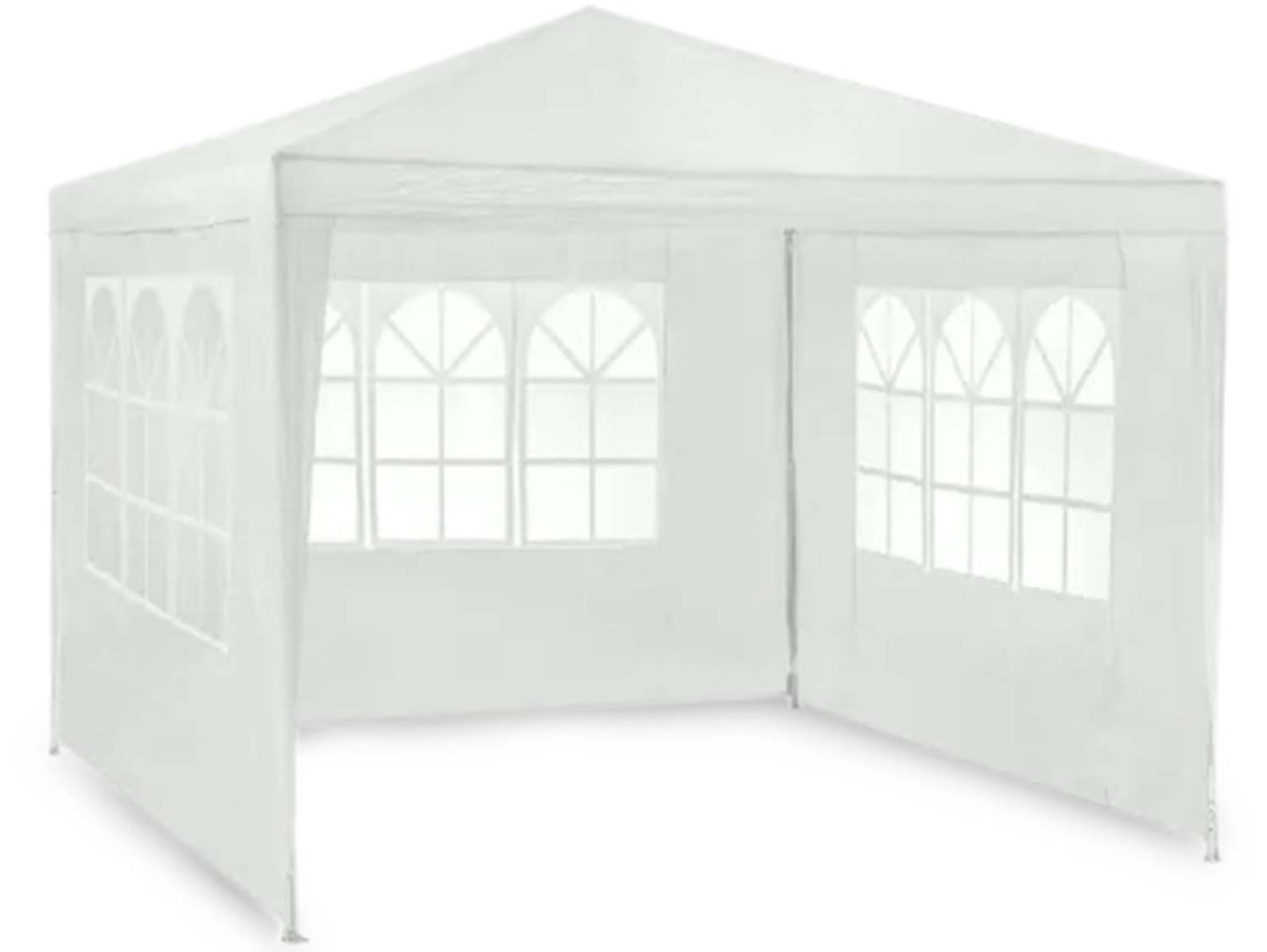 Garden pavilion 3 walls 3 x 3m white Plonos