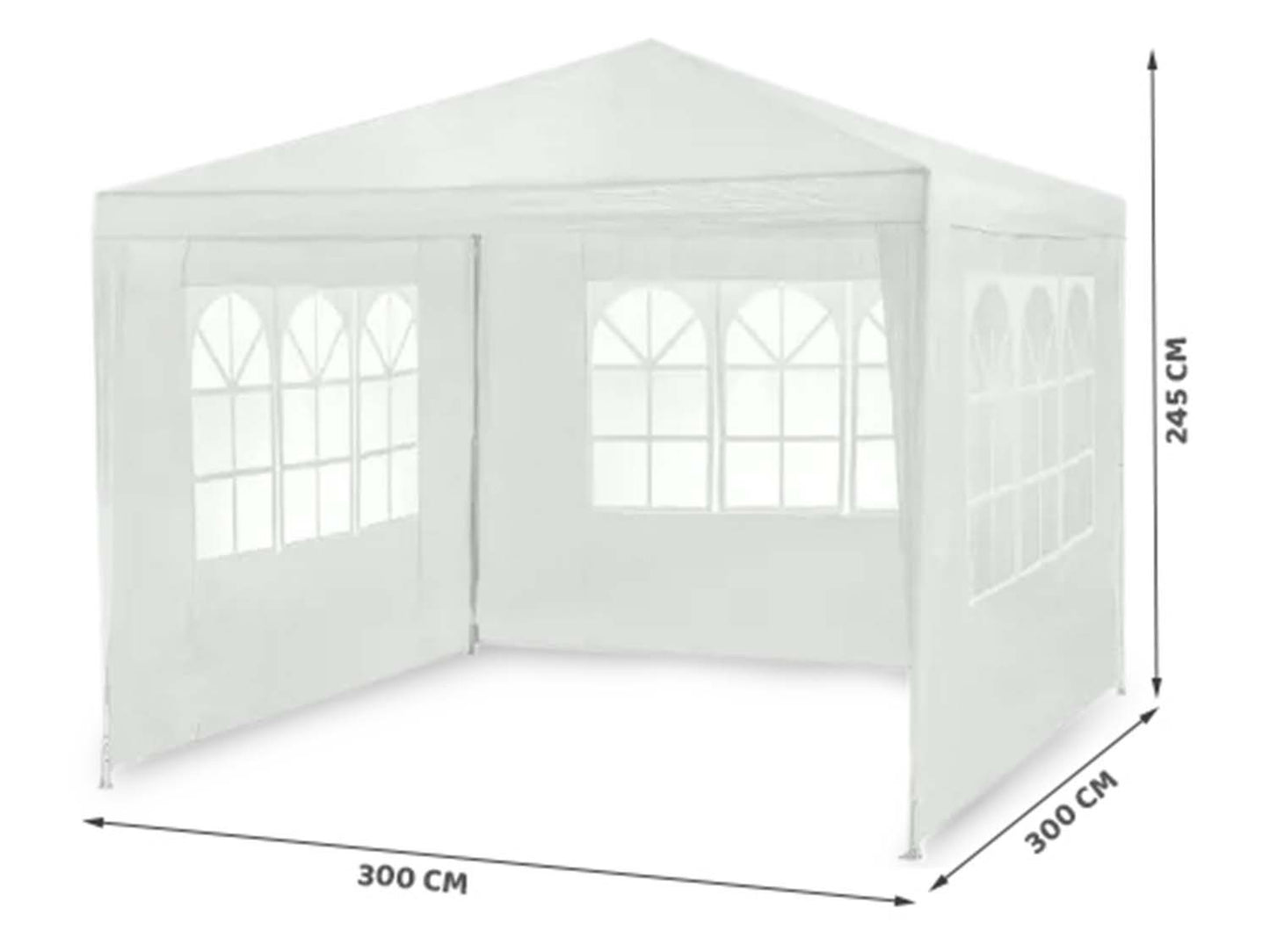 Garden pavilion 3 walls 3 x 3m white Plonos