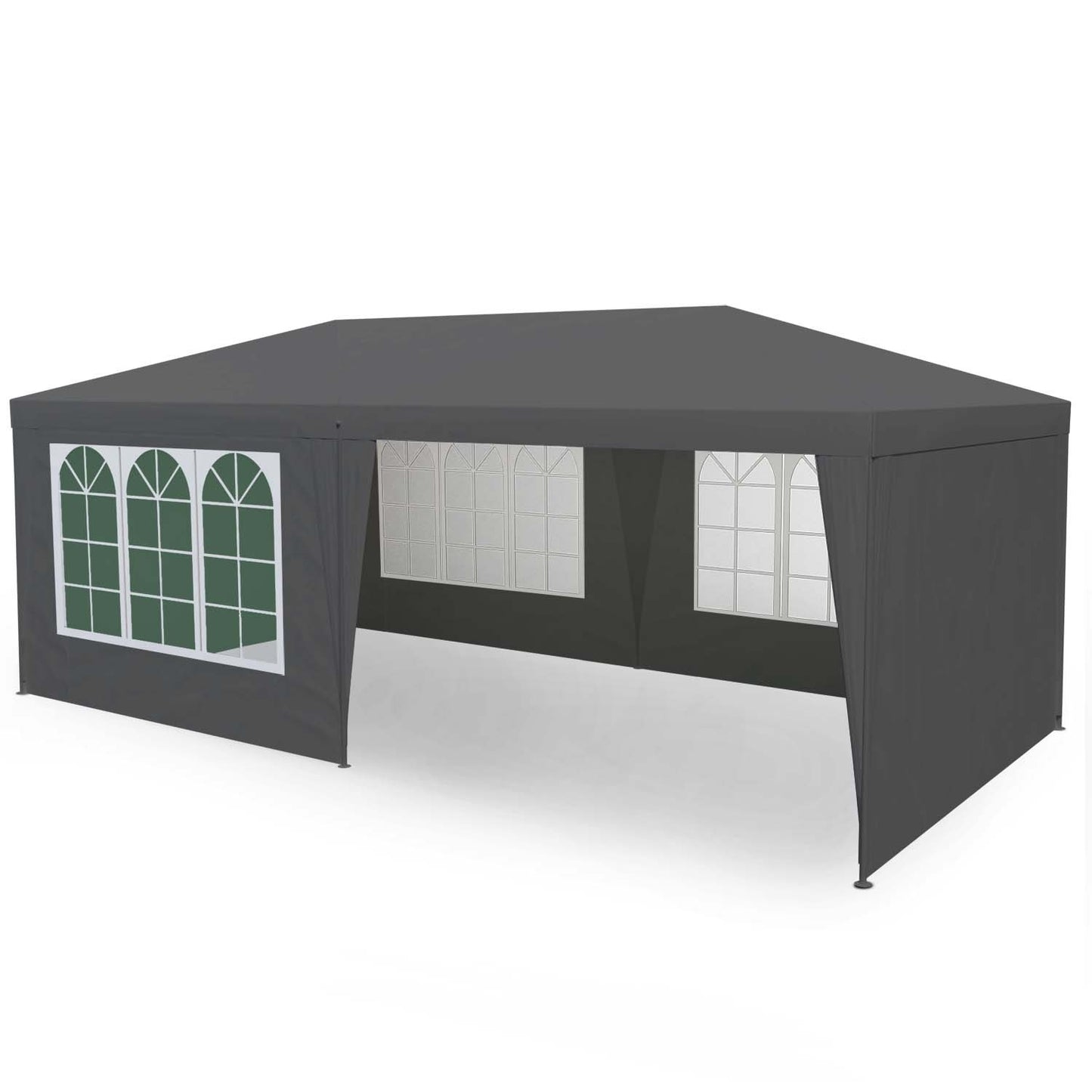 Garden pavilion 4 walls 3 x 6m gray Plonos