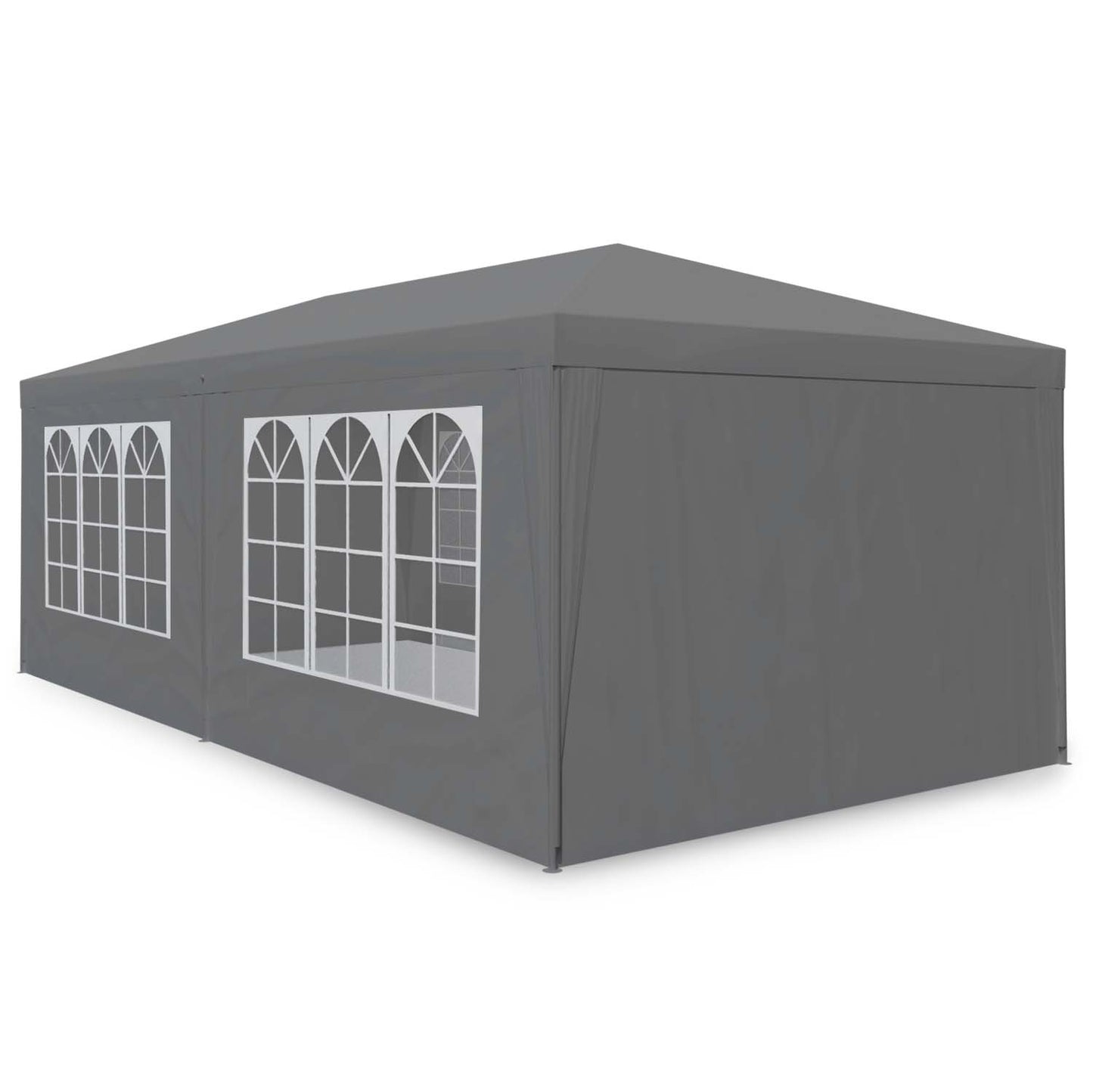 Garden pavilion 4 walls 3 x 6m gray Plonos
