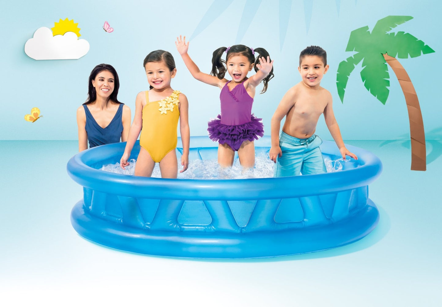 Garden swimming pool, inflatable paddling pool for children, round Intex 58431