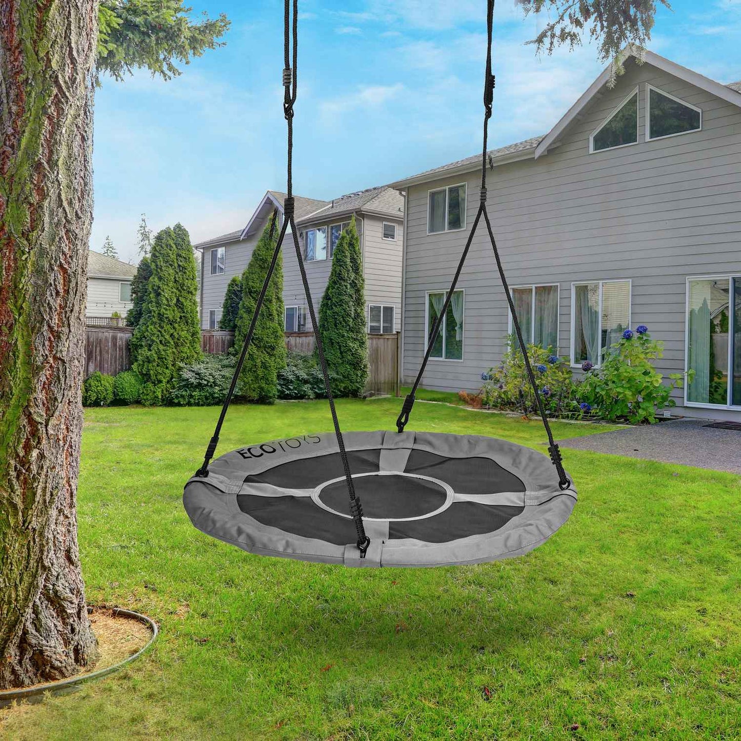 Garden swing, 100 cm, gray ECOTOYS