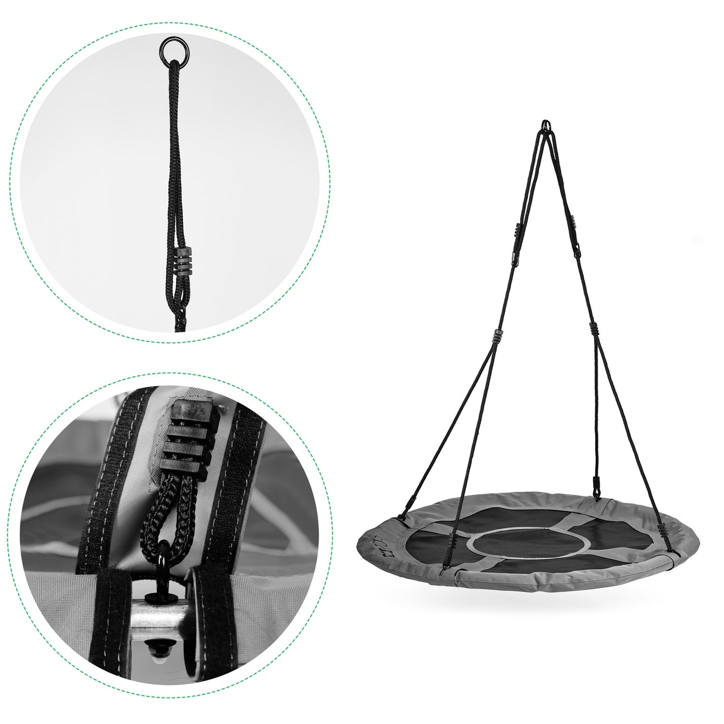 Garden swing, 100 cm, gray ECOTOYS
