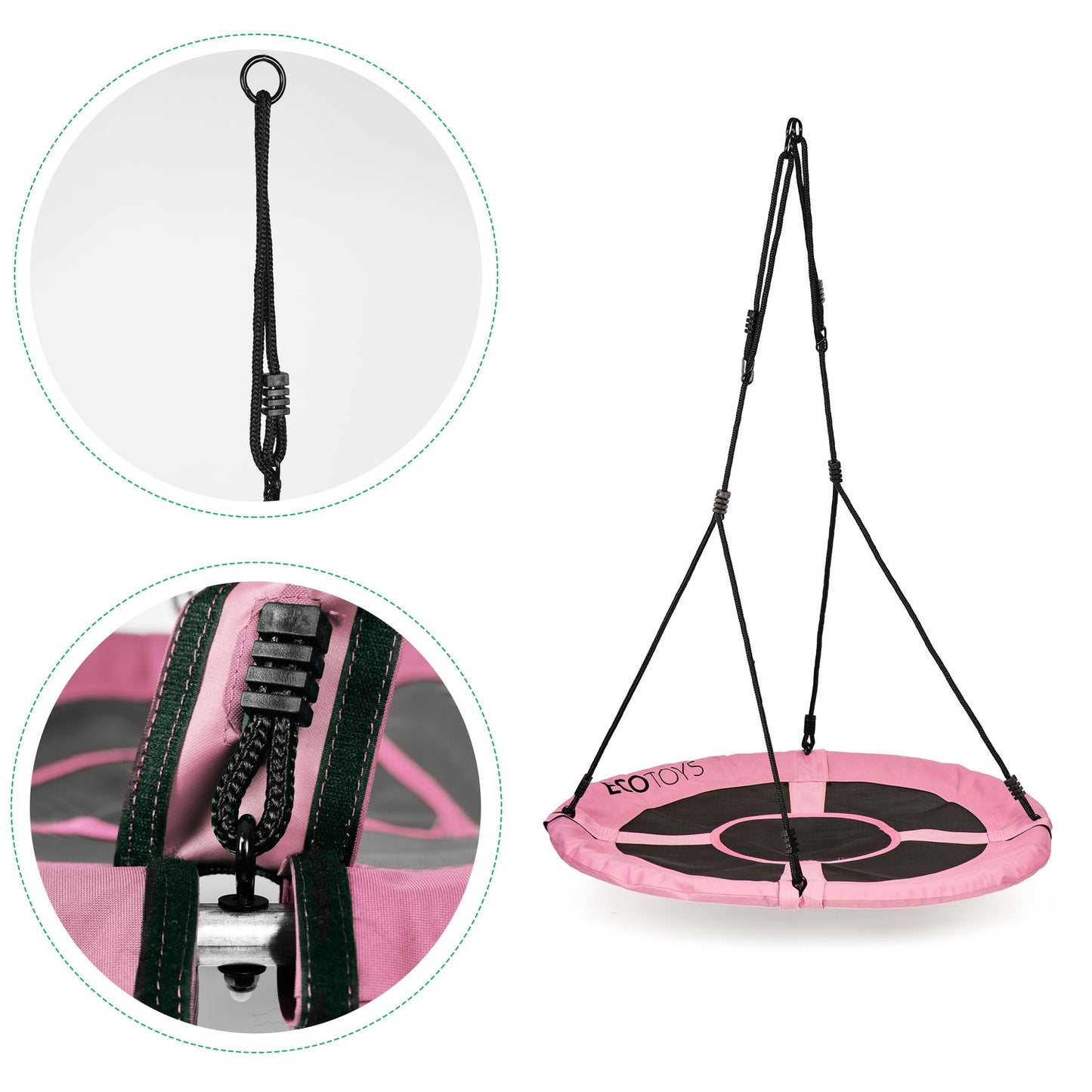 Garden swing, 100 cm, pink ECOTOYS