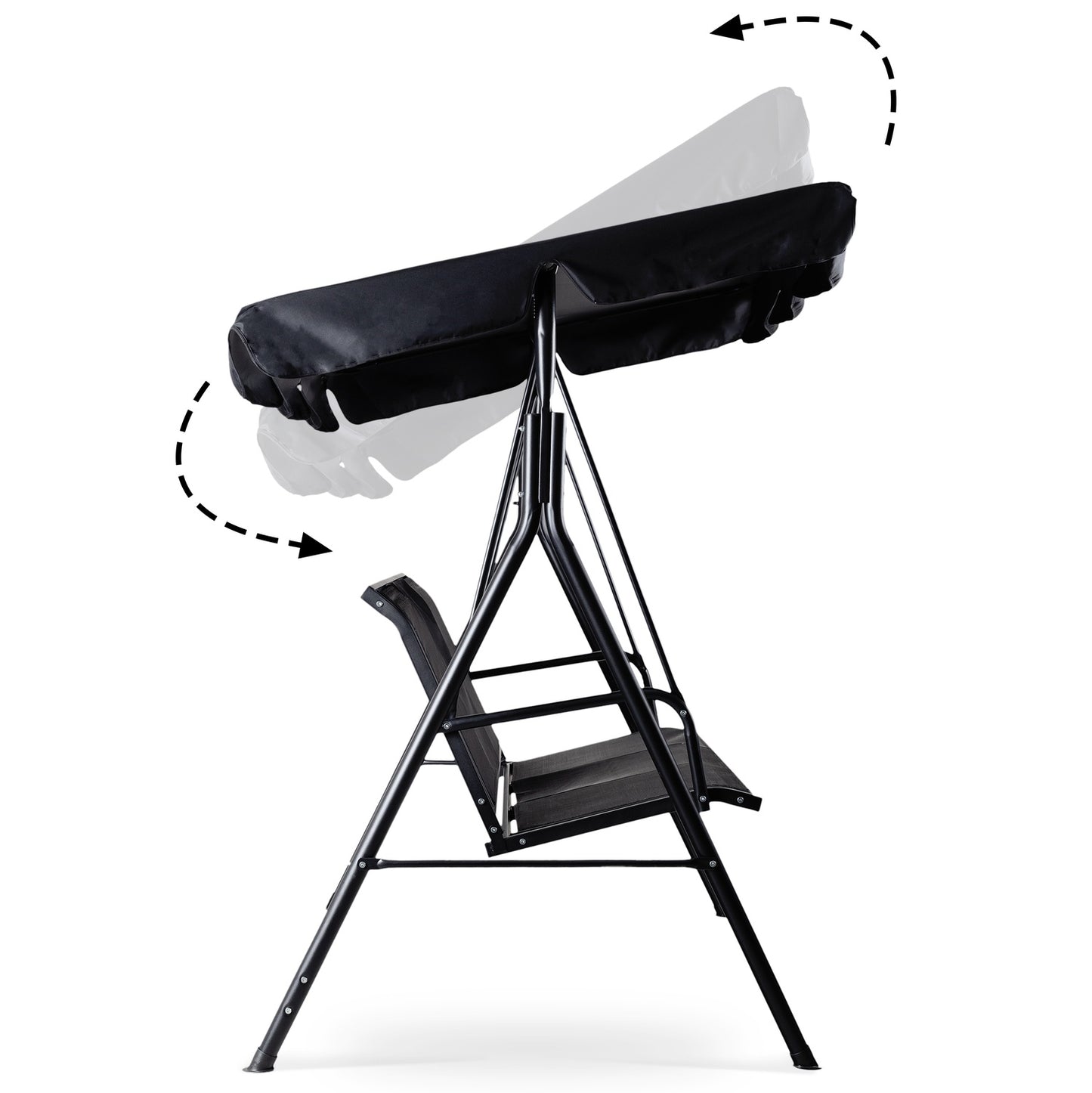 Garden swing for 3 people, adjustable roof, rocker
