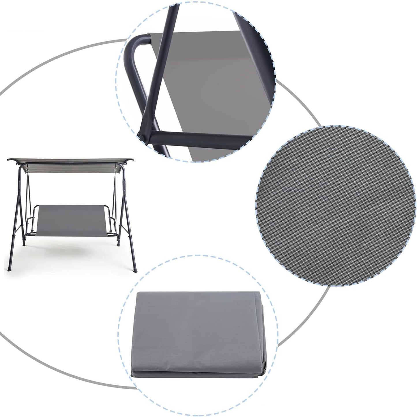 Garden swing seat 120 x 93 cm gray MultiGarden