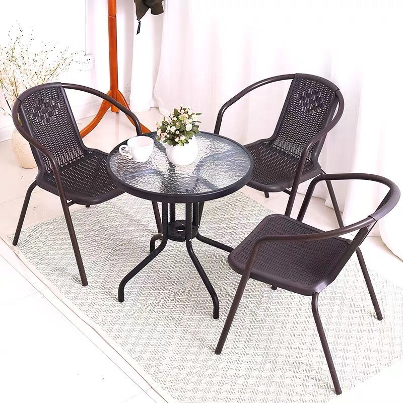 Garden table 60cm tempered glass table for garden terrace balcony