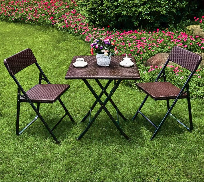 Garden table foldable coffee table rattan balcony 62 cm