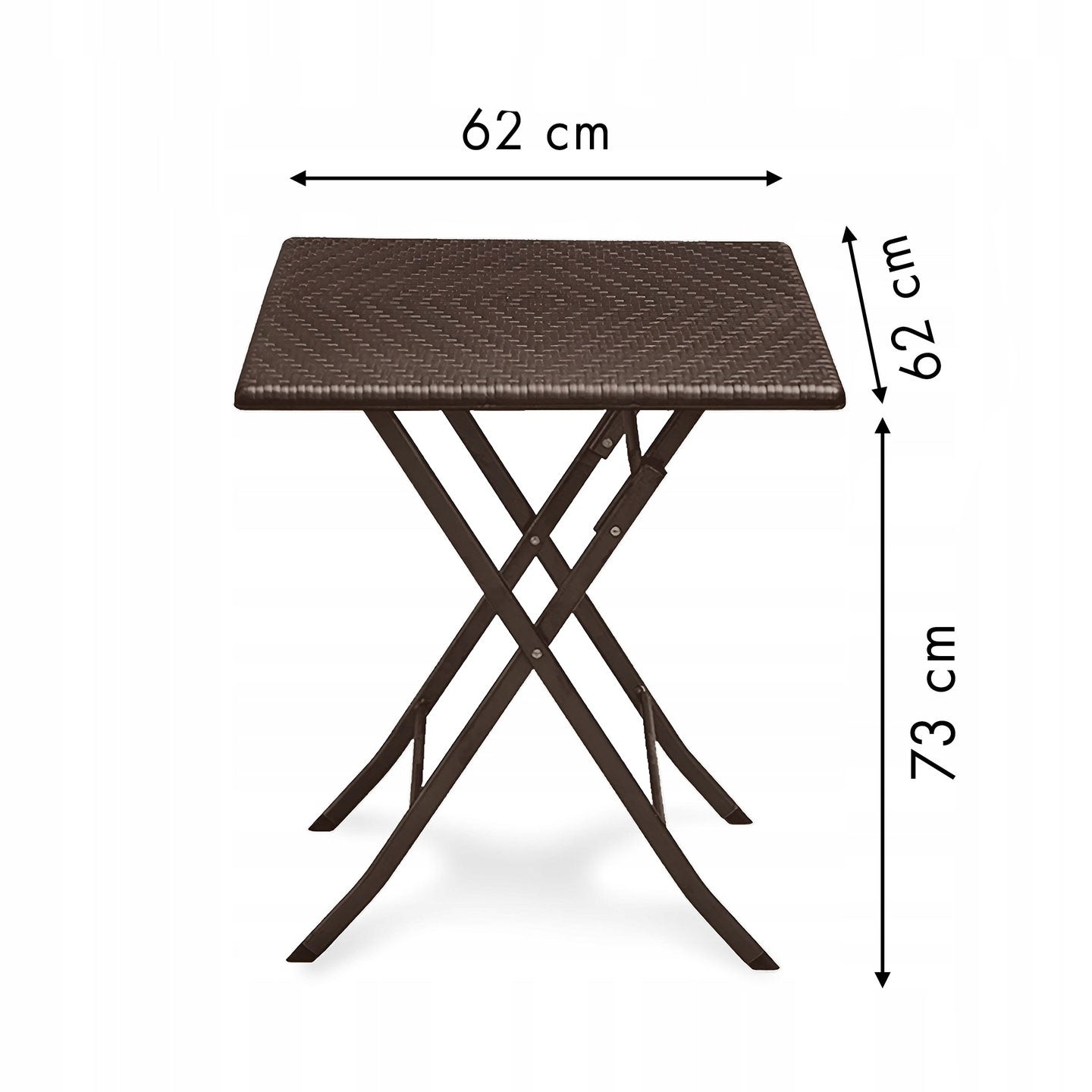 Garden table foldable coffee table rattan balcony 62 cm