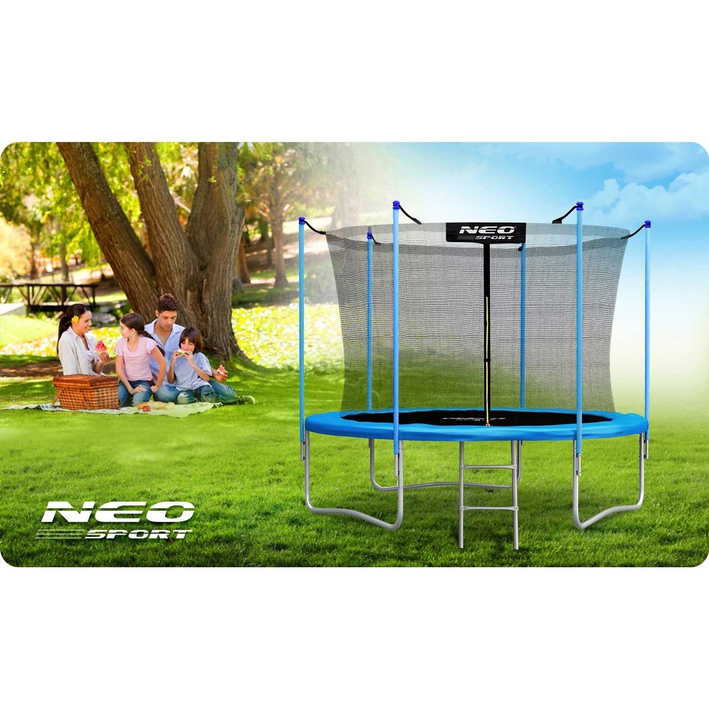 Garden trampoline 10ft/312cm with inner net and ladder Neo-Sport