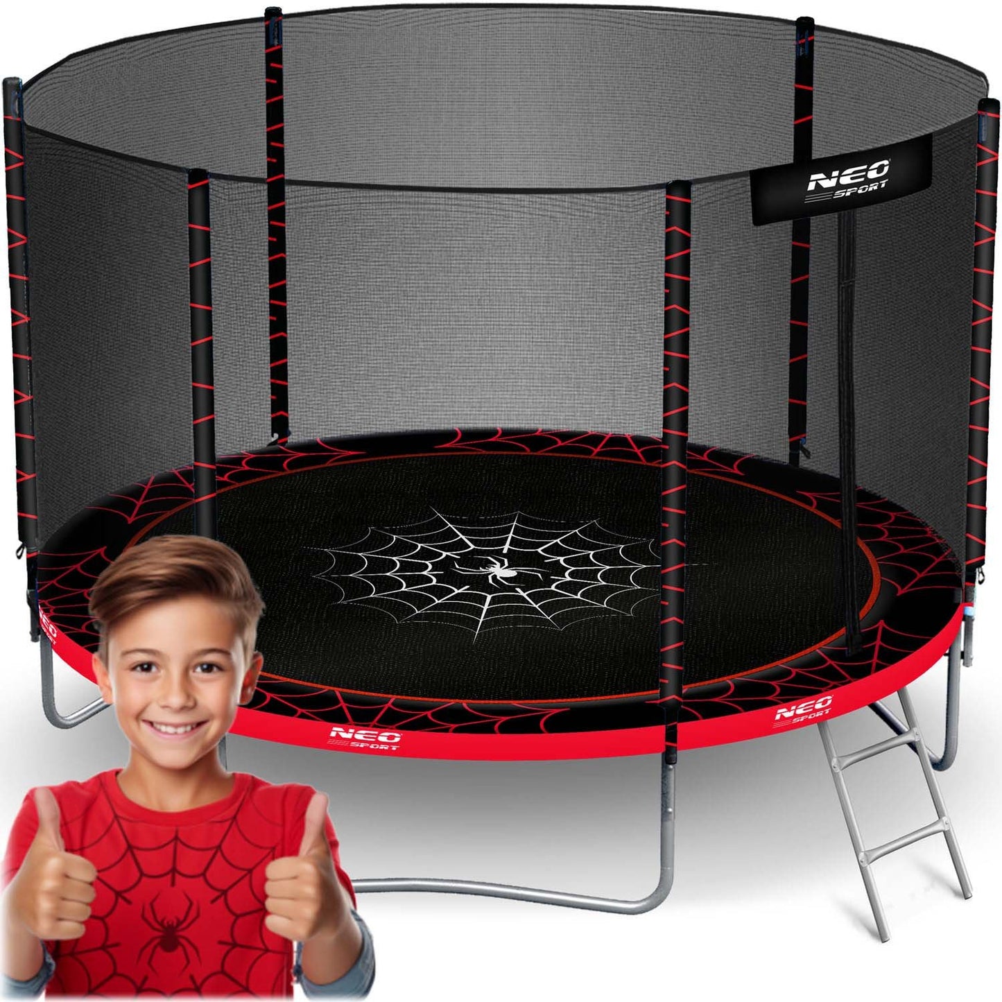 Garden trampoline 10ft/312cm with outdoor net and ladder Neo-Sport