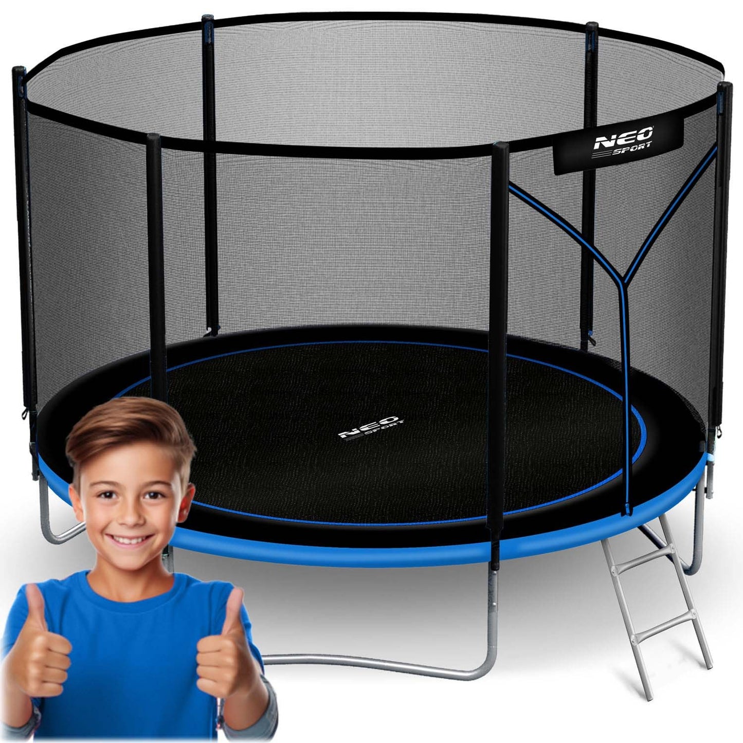 Garden trampoline 10ft/312cm with outdoor net and ladder Neo-Sport