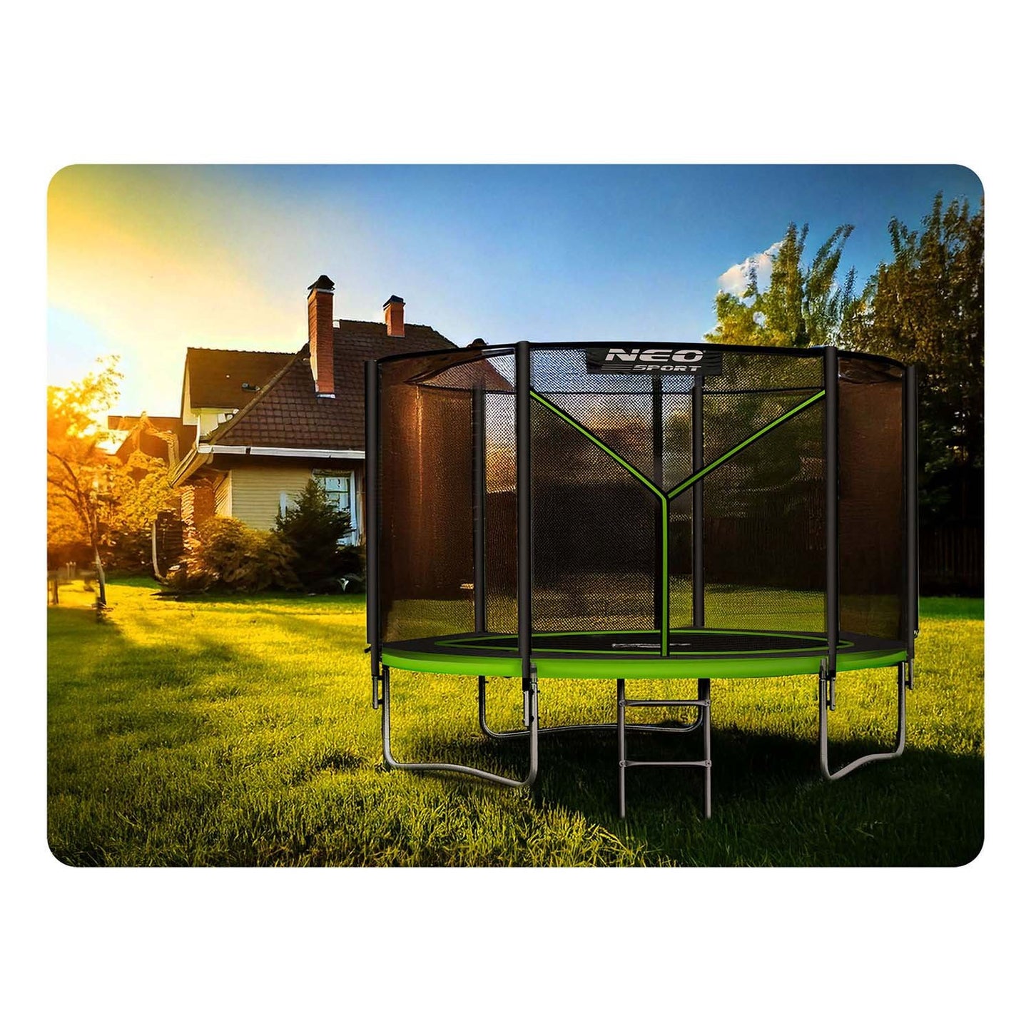 Garden trampoline 10ft/312cm with outdoor net and ladder Neo-Sport