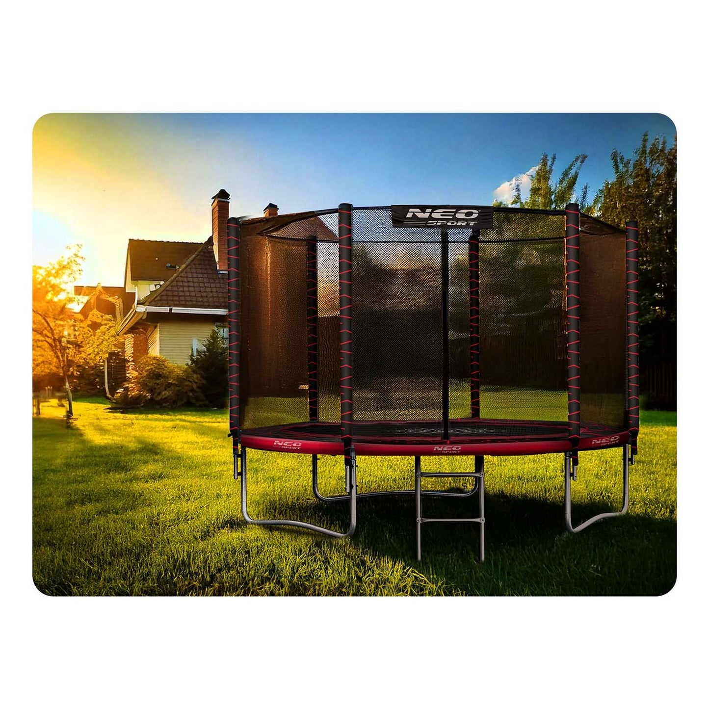 Garden trampoline 10ft/312cm with outdoor net and ladder Neo-Sport