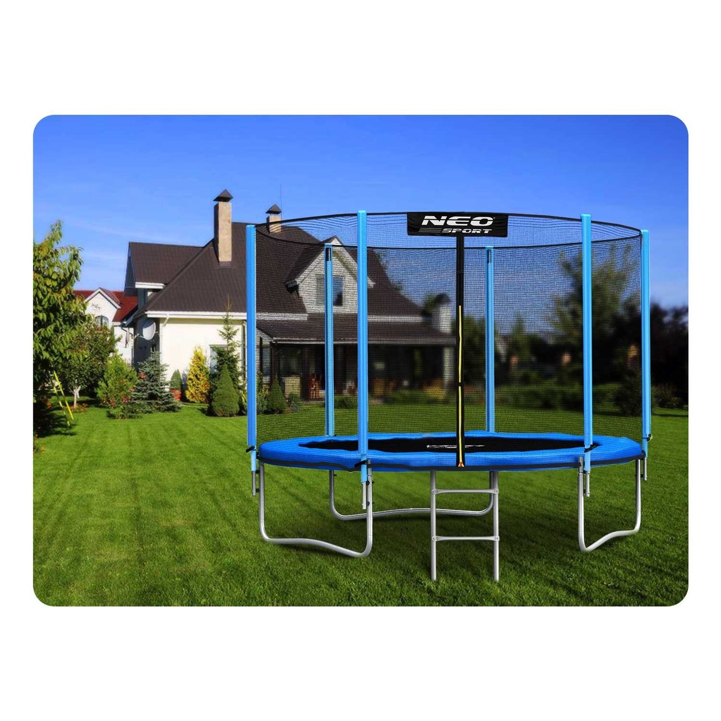 Garden trampoline 10ft/312cm with outer safety net and ladder from Neo-Sport