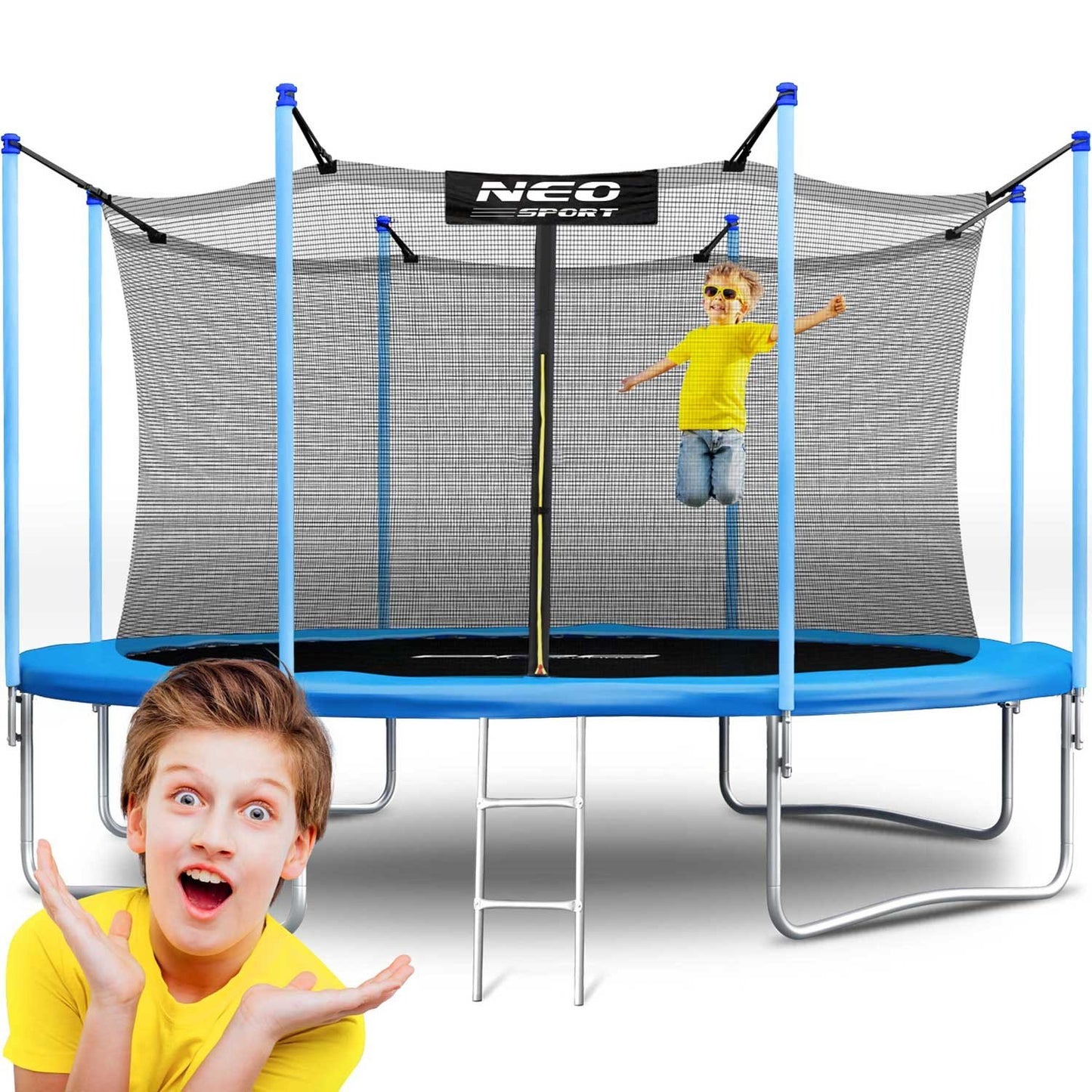 Garden trampoline 12ft/374cm with inner net and ladder Neo-Sport