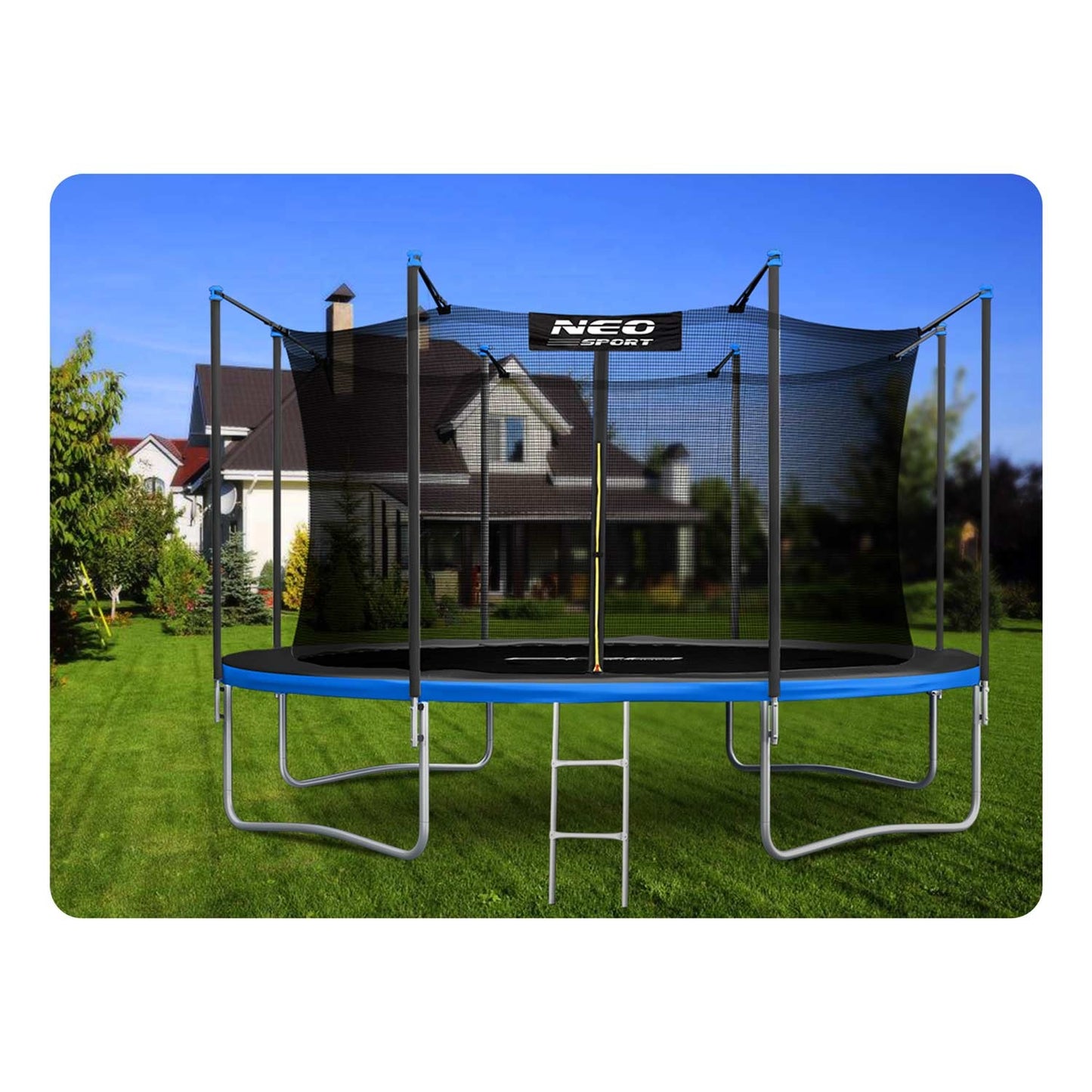 Garden trampoline 12ft/374cm with inner safety net and ladder from Neo-Sport