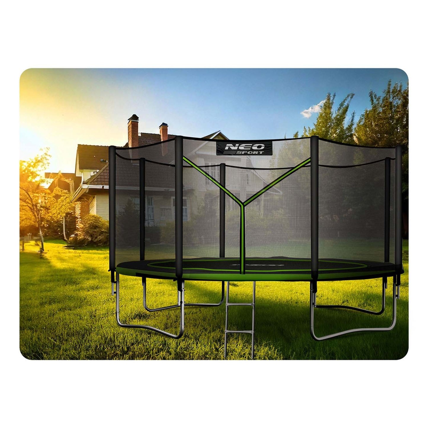 Garden trampoline 12ft/374cm with outdoor net and ladder Neo-Sport
