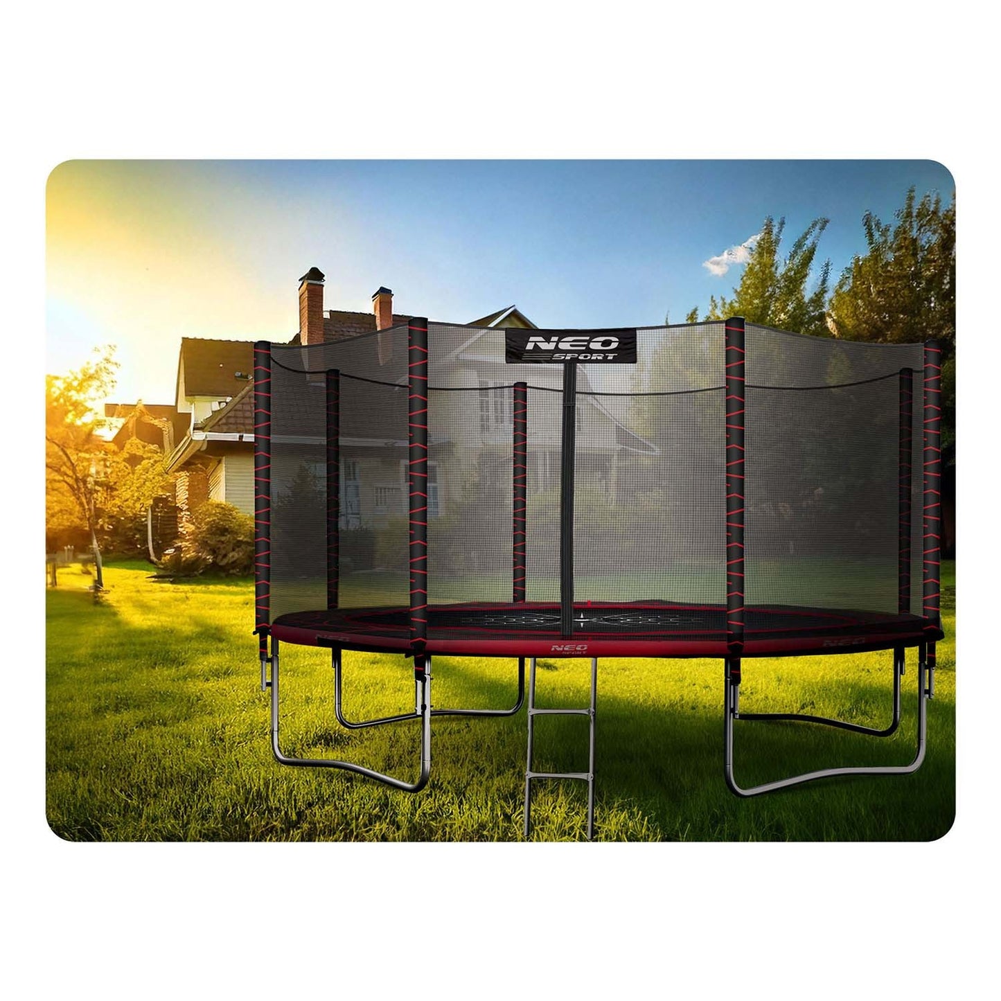 Garden trampoline 12ft/374cm with outdoor net and ladder Neo-Sport