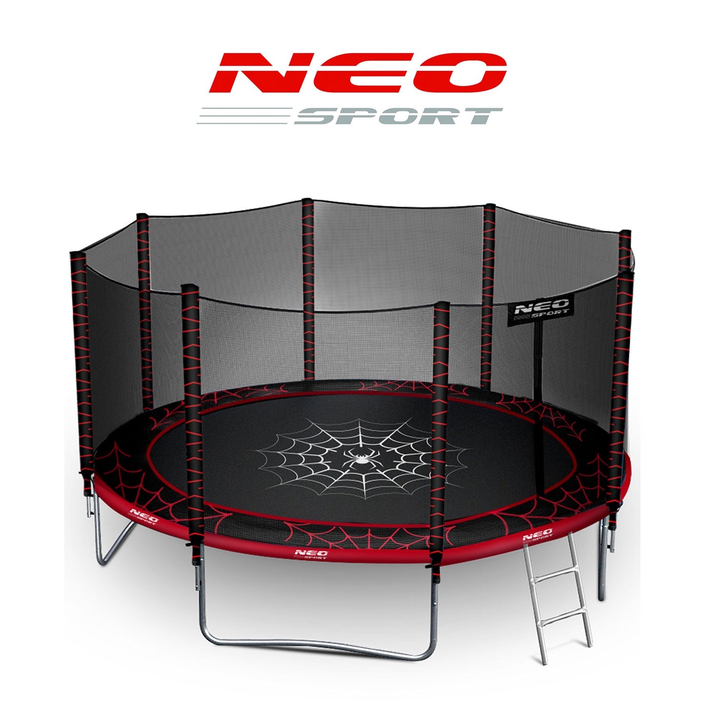 Garden trampoline 12ft/374cm with outdoor net and ladder Neo-Sport