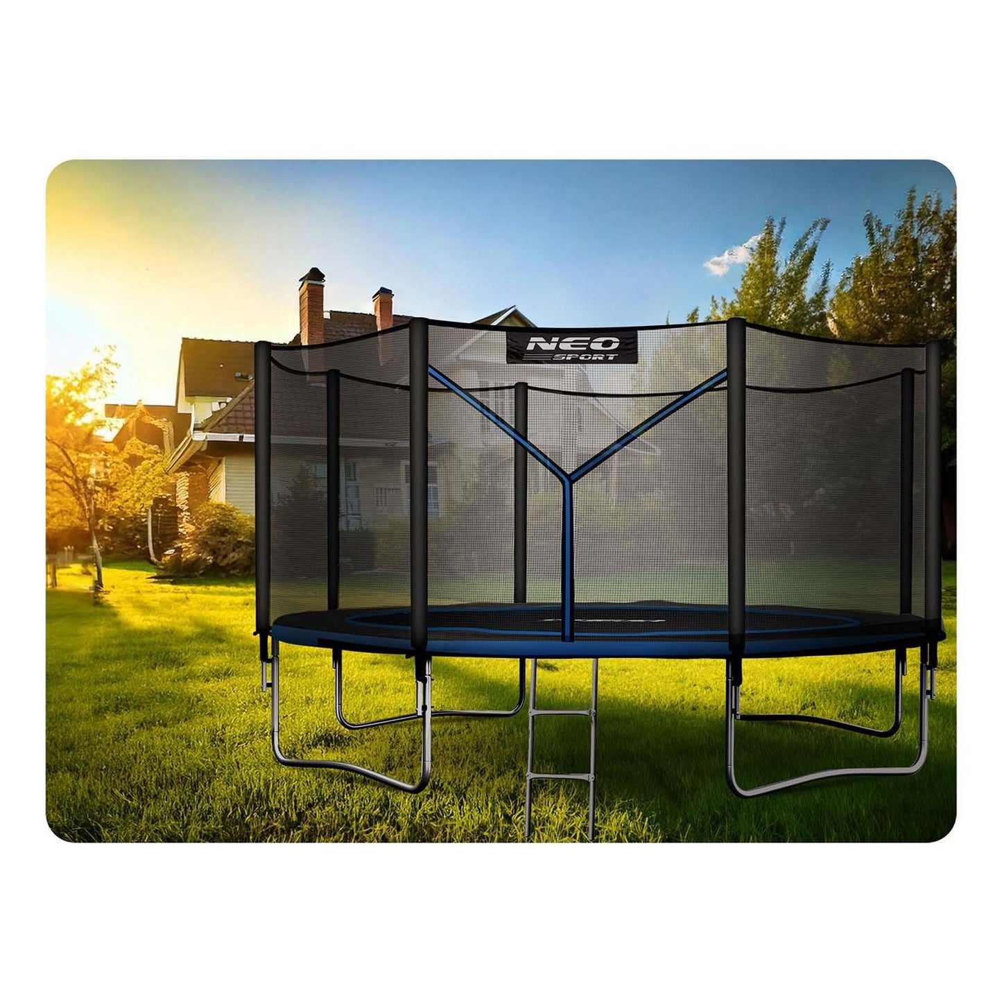 Garden trampoline 12ft/374cm with outdoor net and ladder Neo-Sport