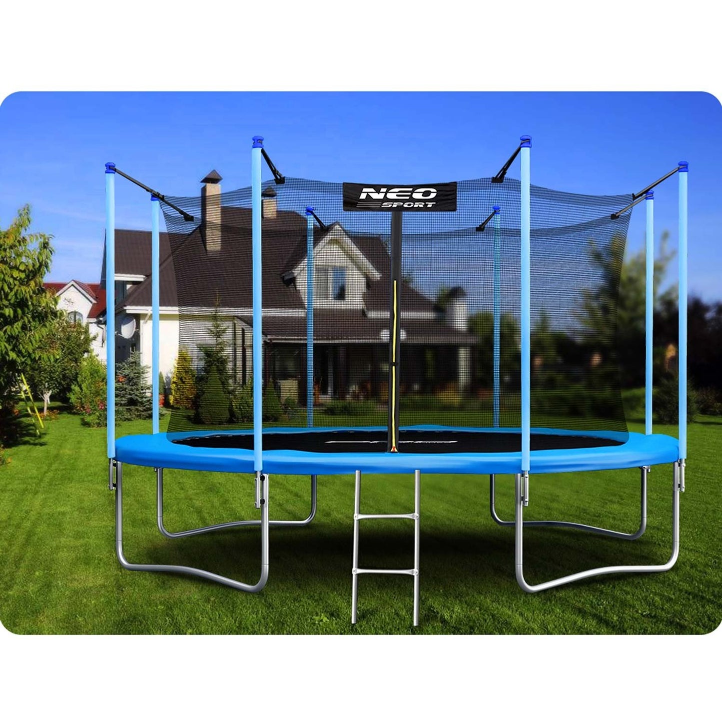 Garden trampoline 13ft/404cm with inner net and ladder Neo-Sport