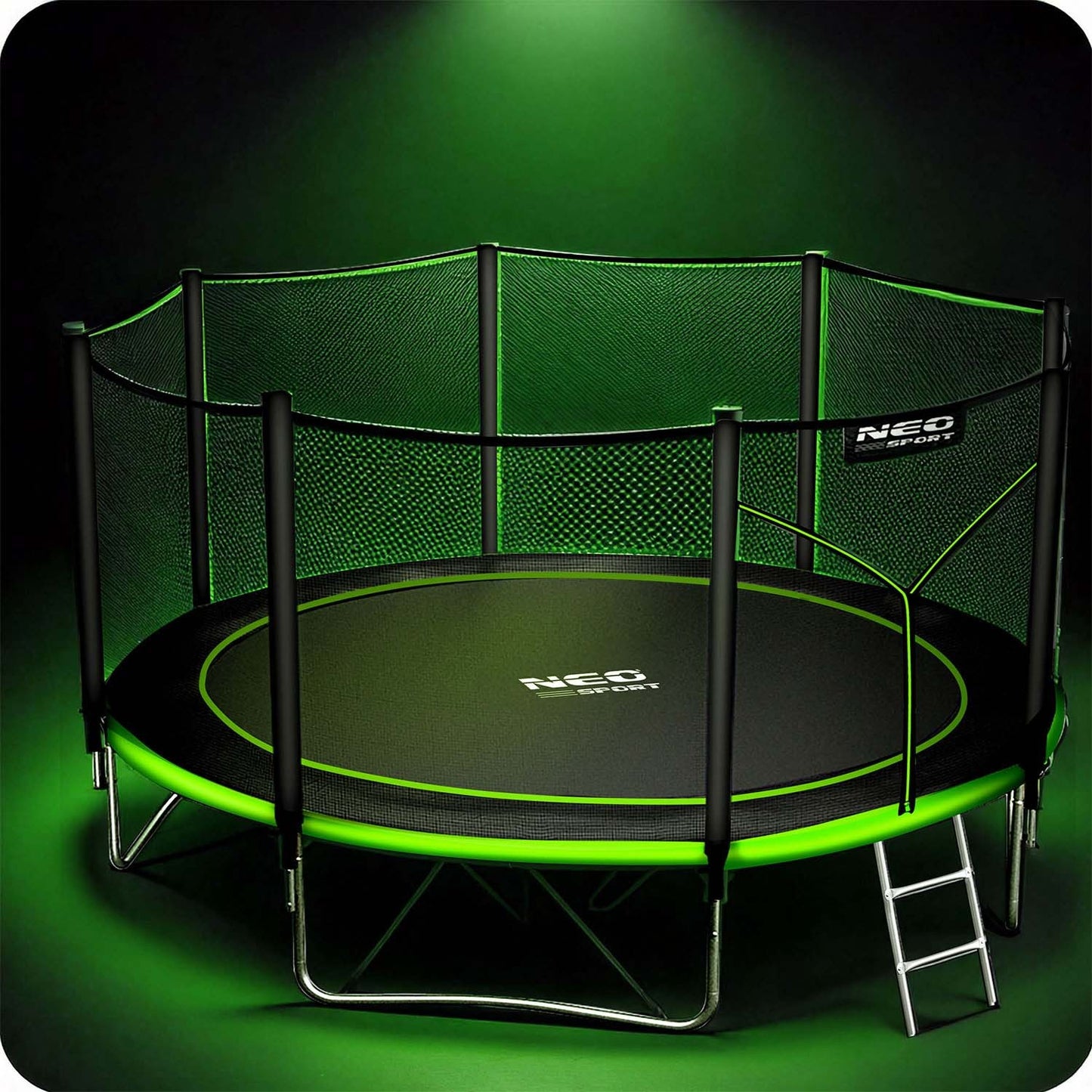 Garden trampoline 13ft/404cm with outdoor net and ladder Neo-Sport