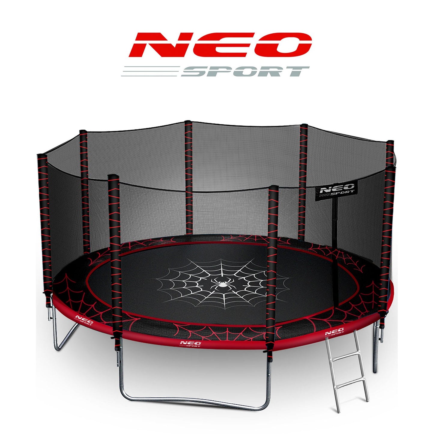 Garden trampoline 13ft/404cm with outdoor net and ladder Neo-Sport