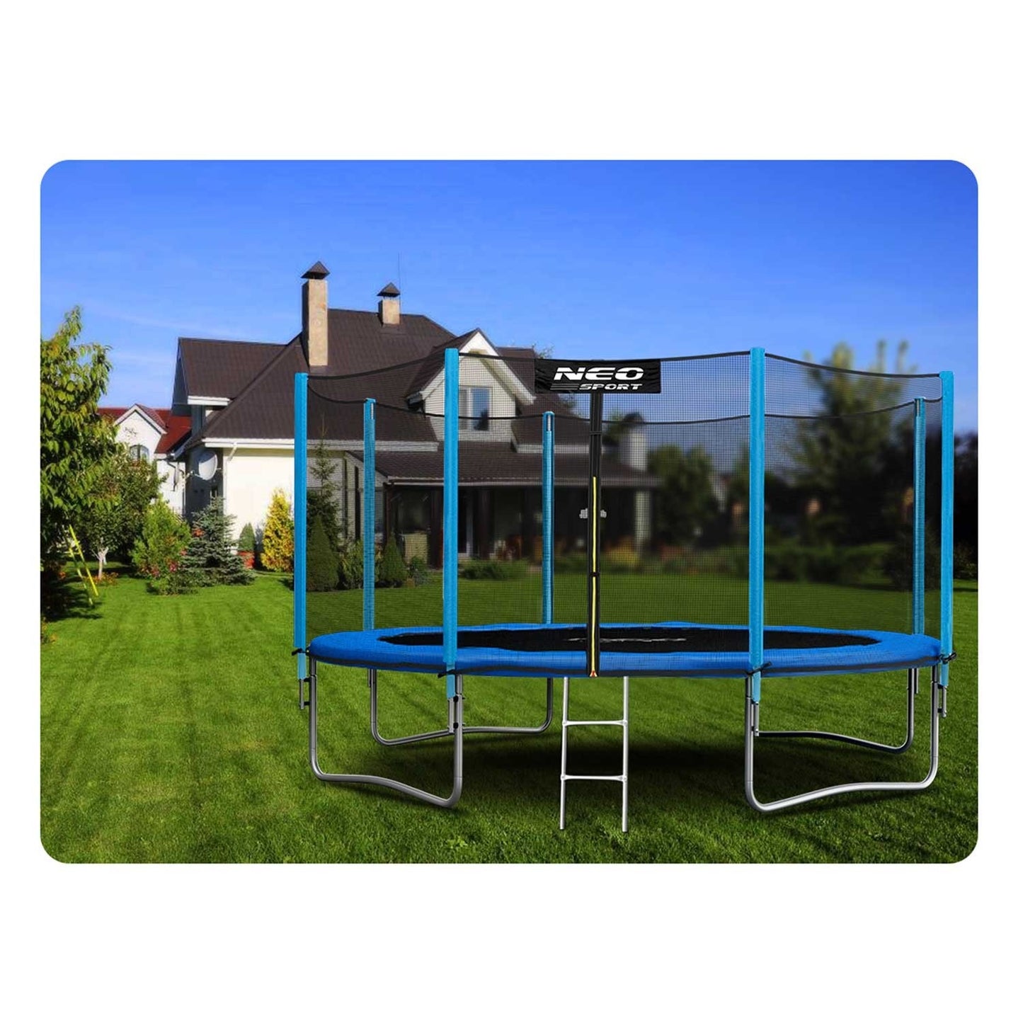 Garden trampoline 13ft/404cm with outer net and ladder from Neo-Sport
