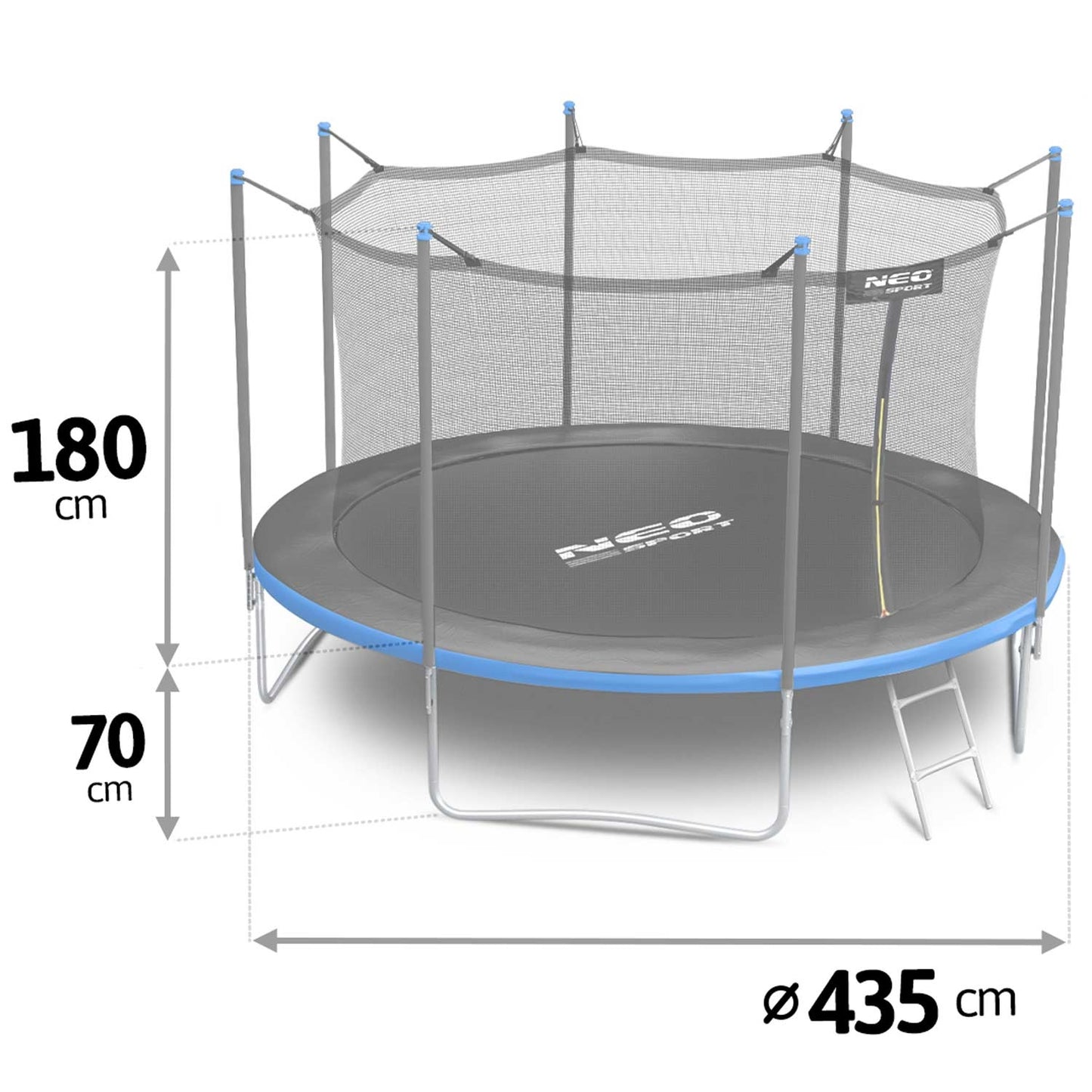 Garden trampoline 14ft/435cm with inner net and ladder Neo-Sport