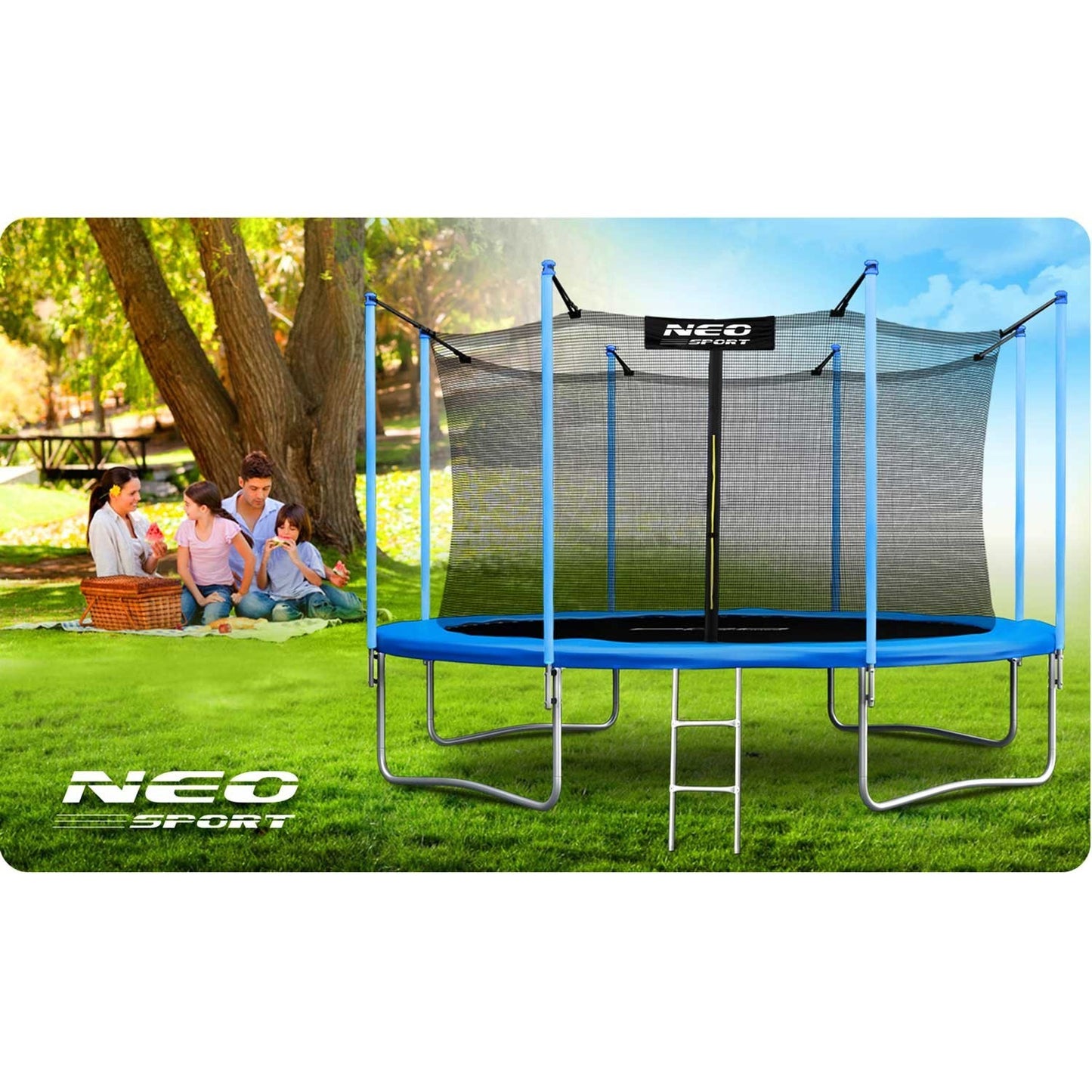 Garden trampoline 14ft/435cm with inner net and ladder Neo-Sport
