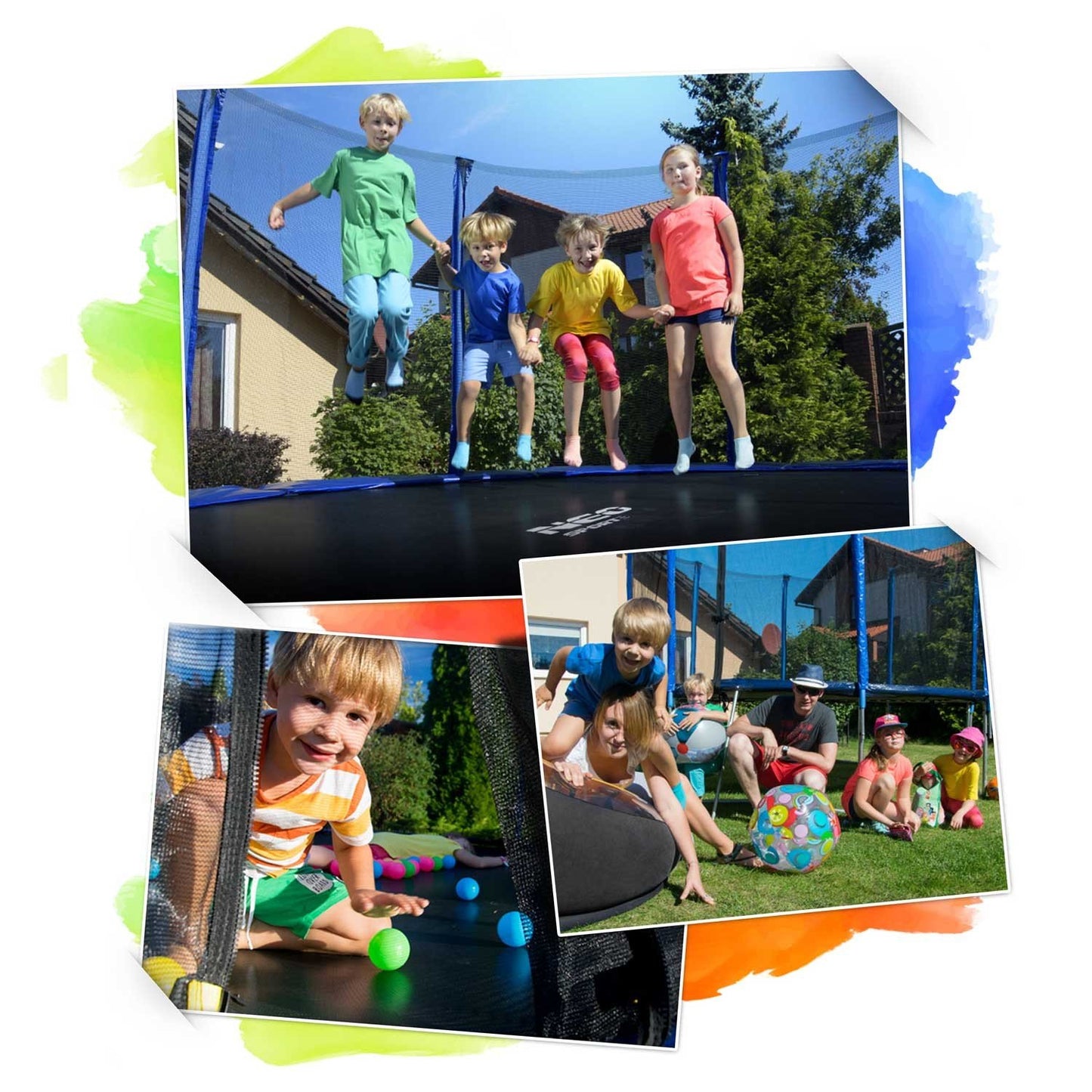 Garden trampoline 14ft/435cm with inner net and ladder Neo-Sport