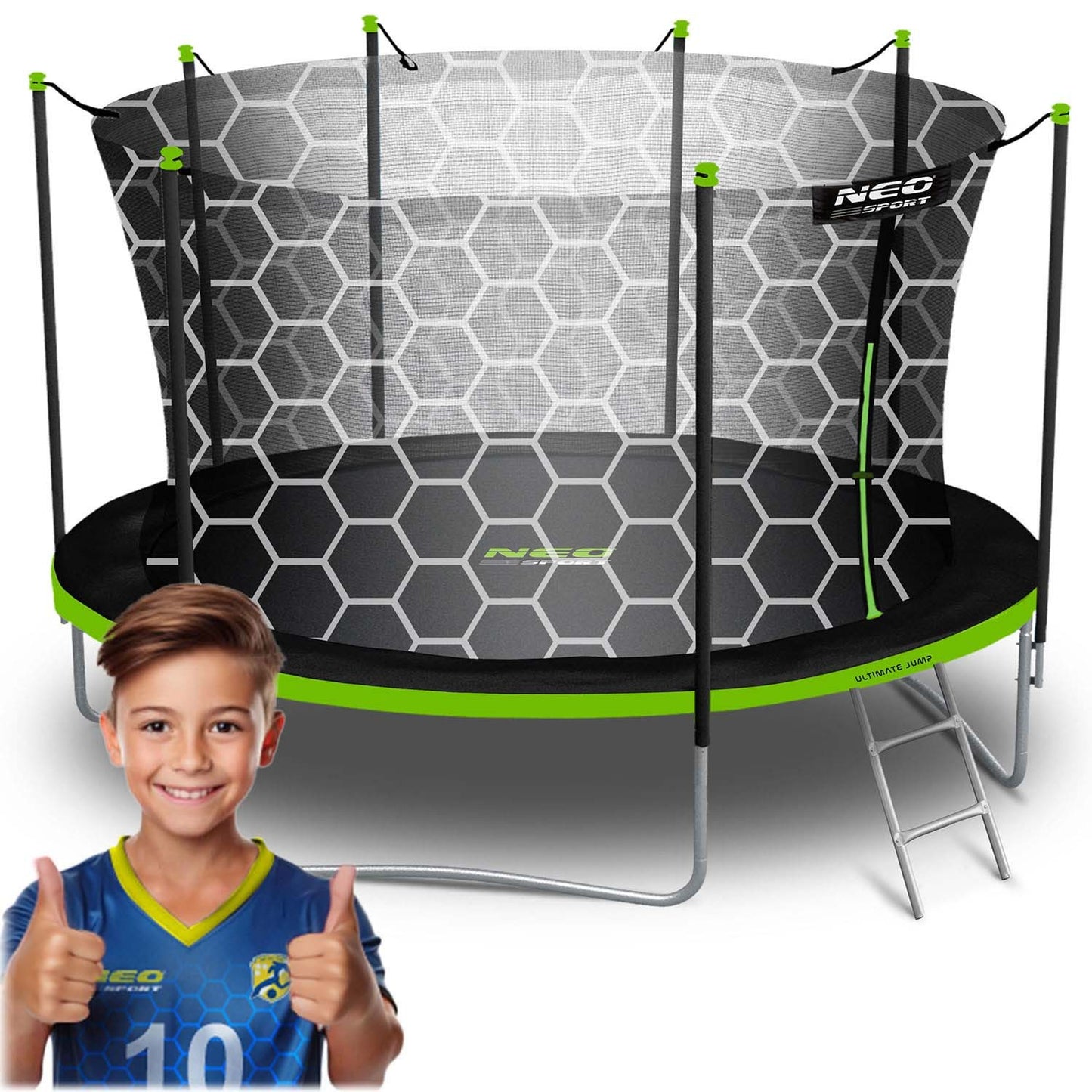 Garden trampoline 14ft/435cm with internal net and ladder Neo-Sport