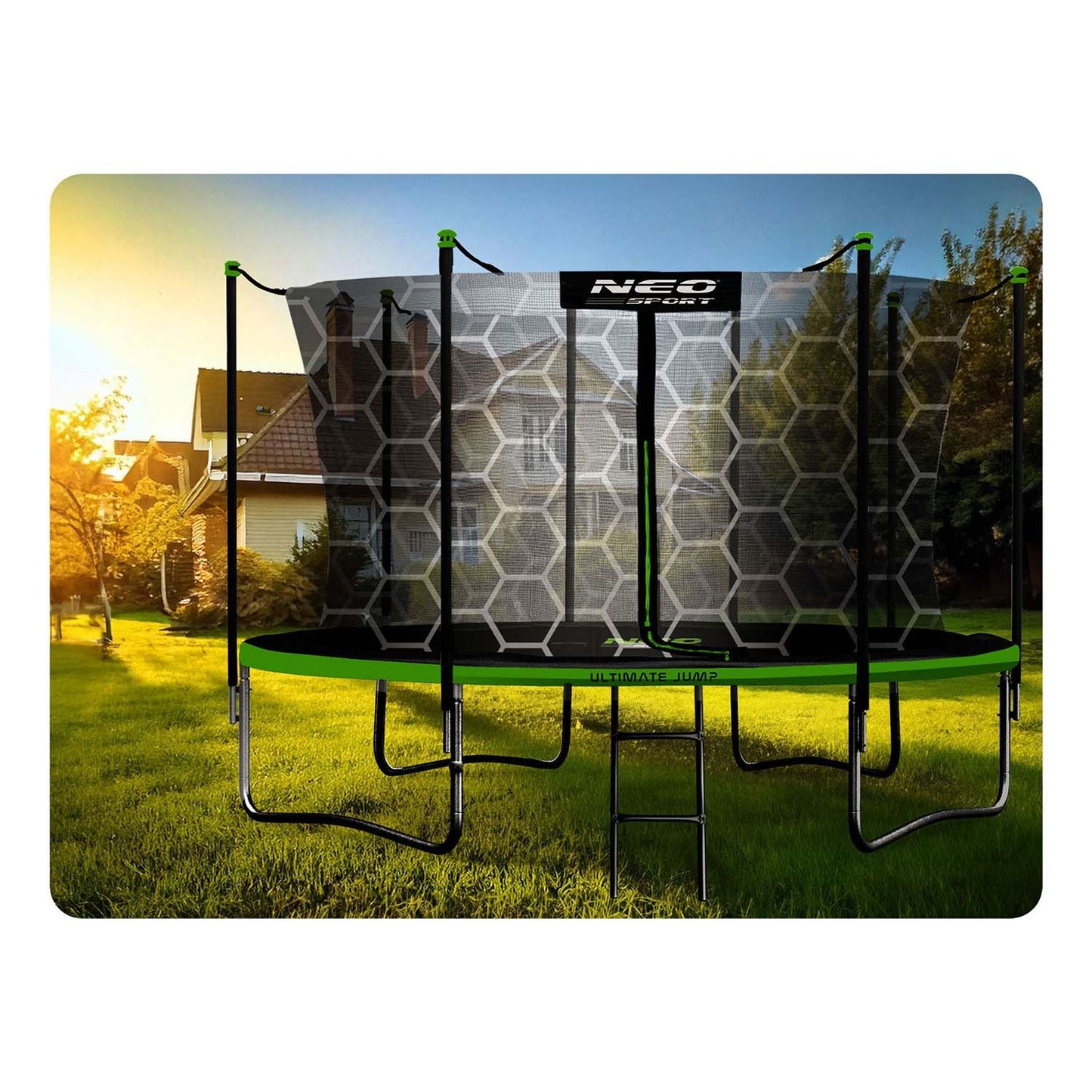 Garden trampoline 14ft/435cm with internal net and ladder Neo-Sport