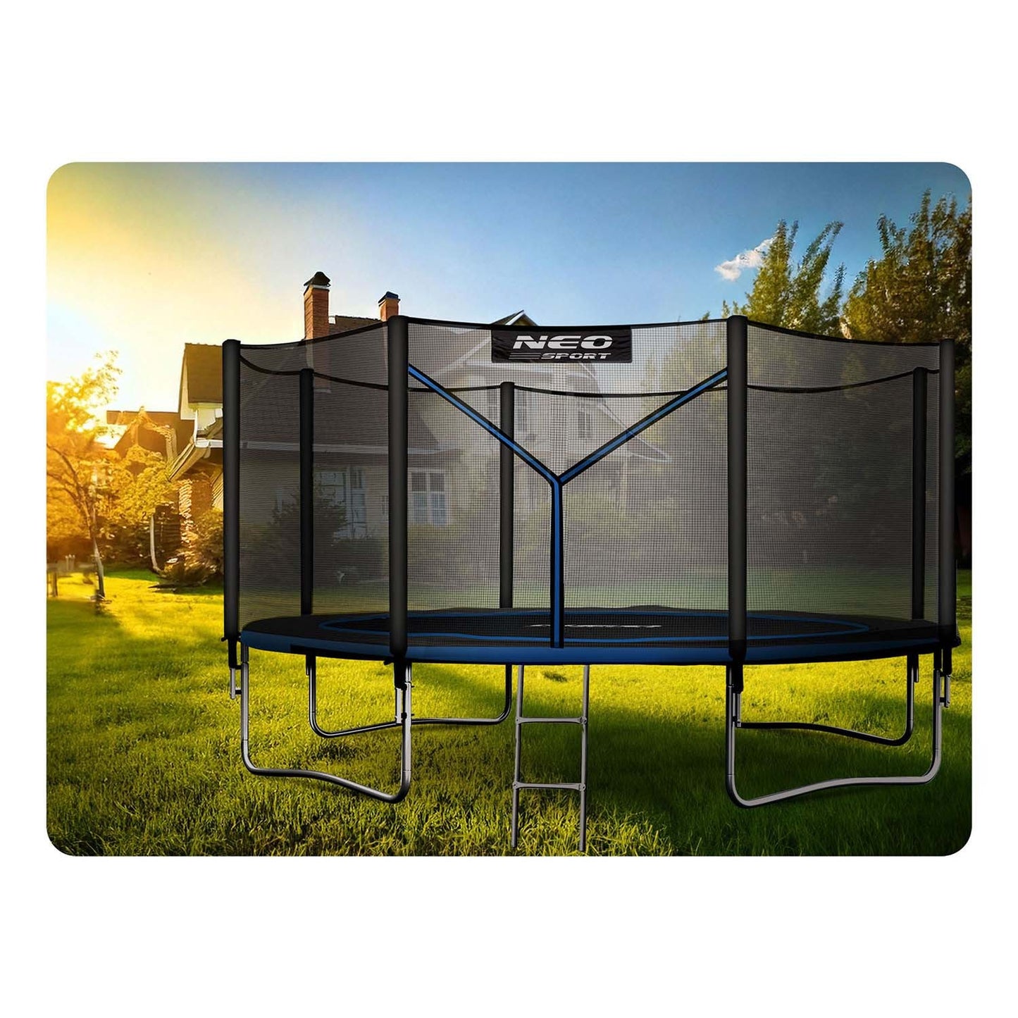 Garden trampoline 14ft/435cm with outdoor net and ladder Neo-Sport