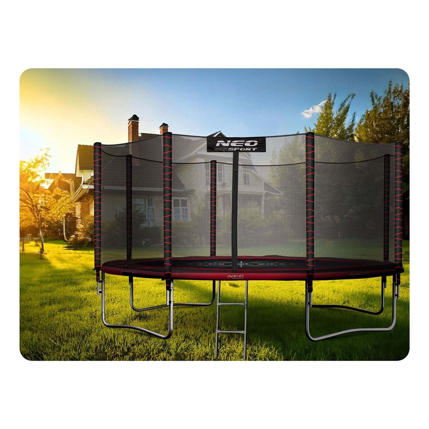 Garden trampoline 14ft/435cm with outdoor net and ladder Neo-Sport
