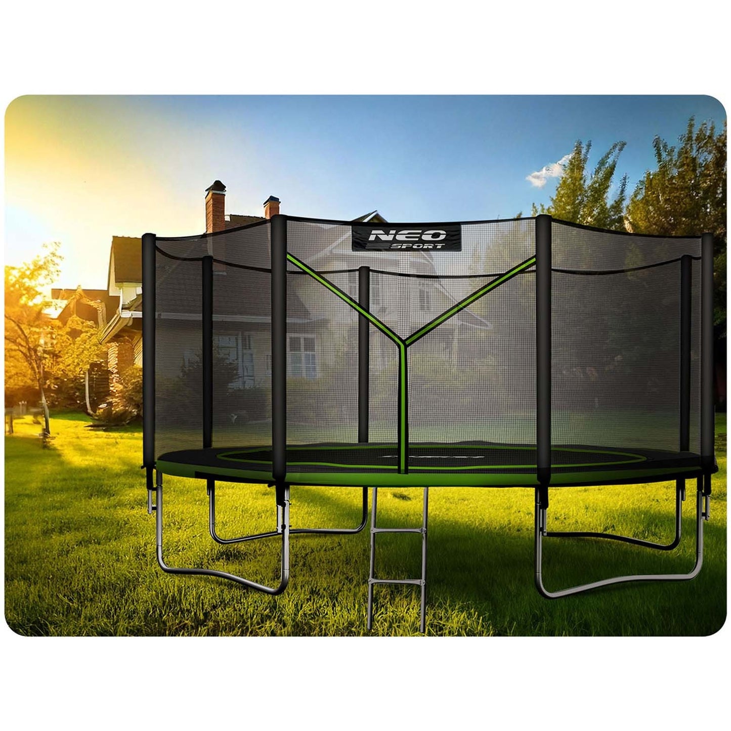 Garden trampoline 14ft/435cm with outdoor net and ladder Neo-Sport