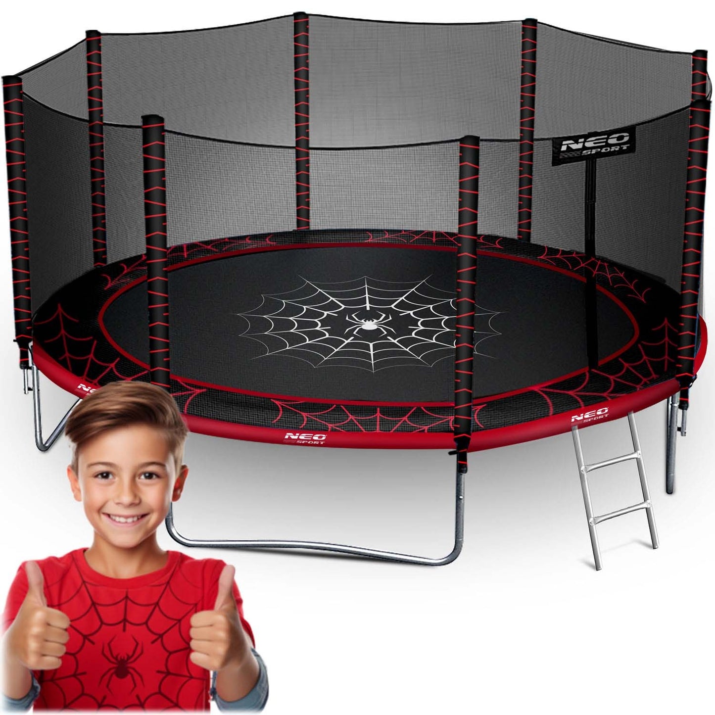 Garden trampoline 14ft/435cm with outdoor net and ladder Neo-Sport