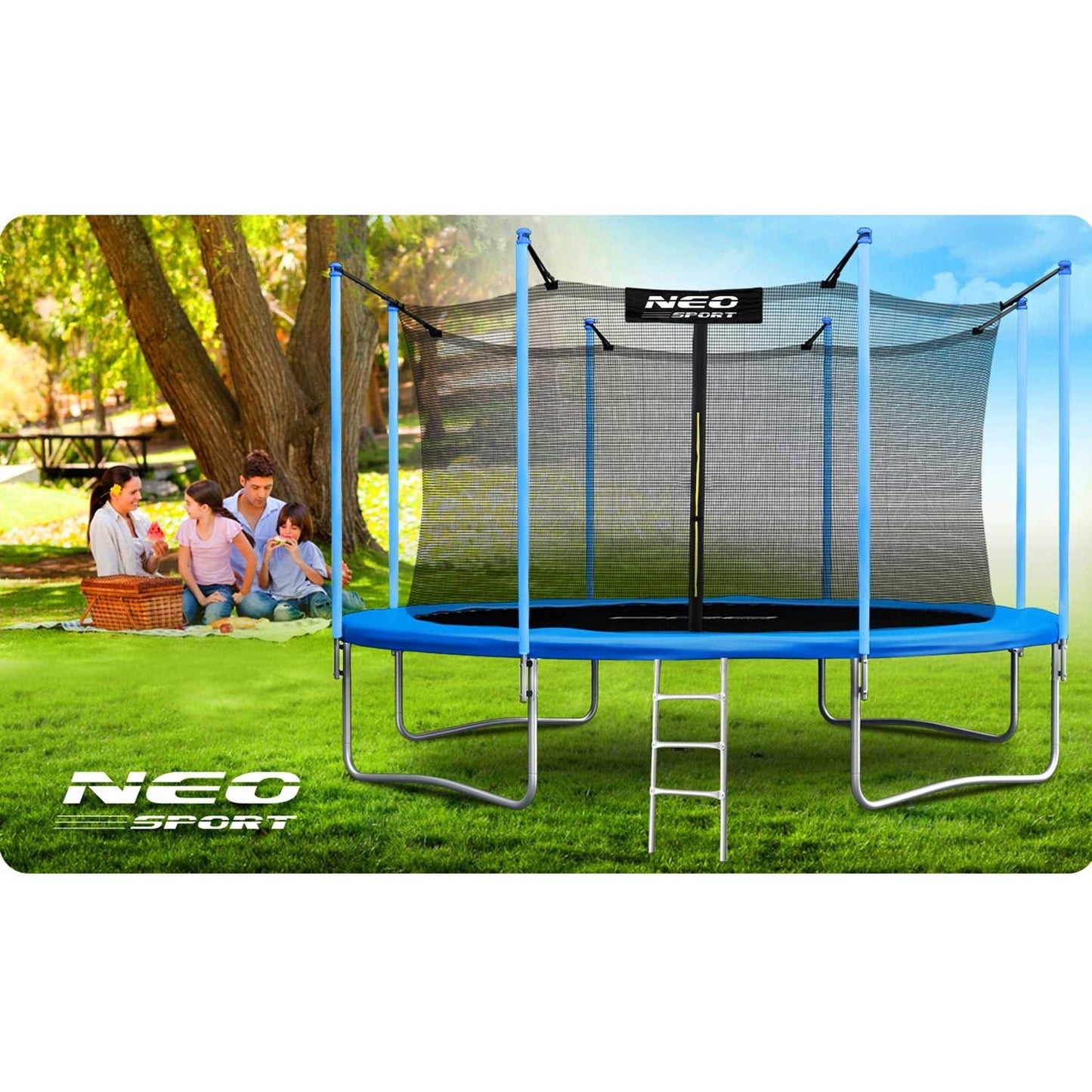 Garden trampoline 15ft/465cm with inner net and ladder Neo-Sport
